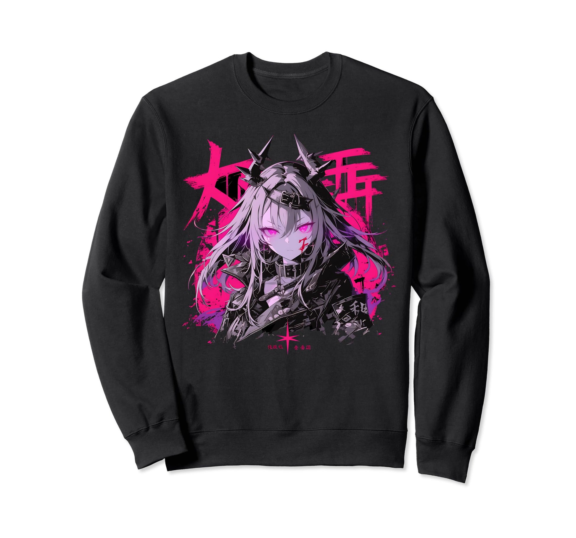 Goth Grunge Demon Anime Waifu Sweatshirt - Casual Everyday Wear Unisex - T-Shirt, Sweatshirt, Hoodie