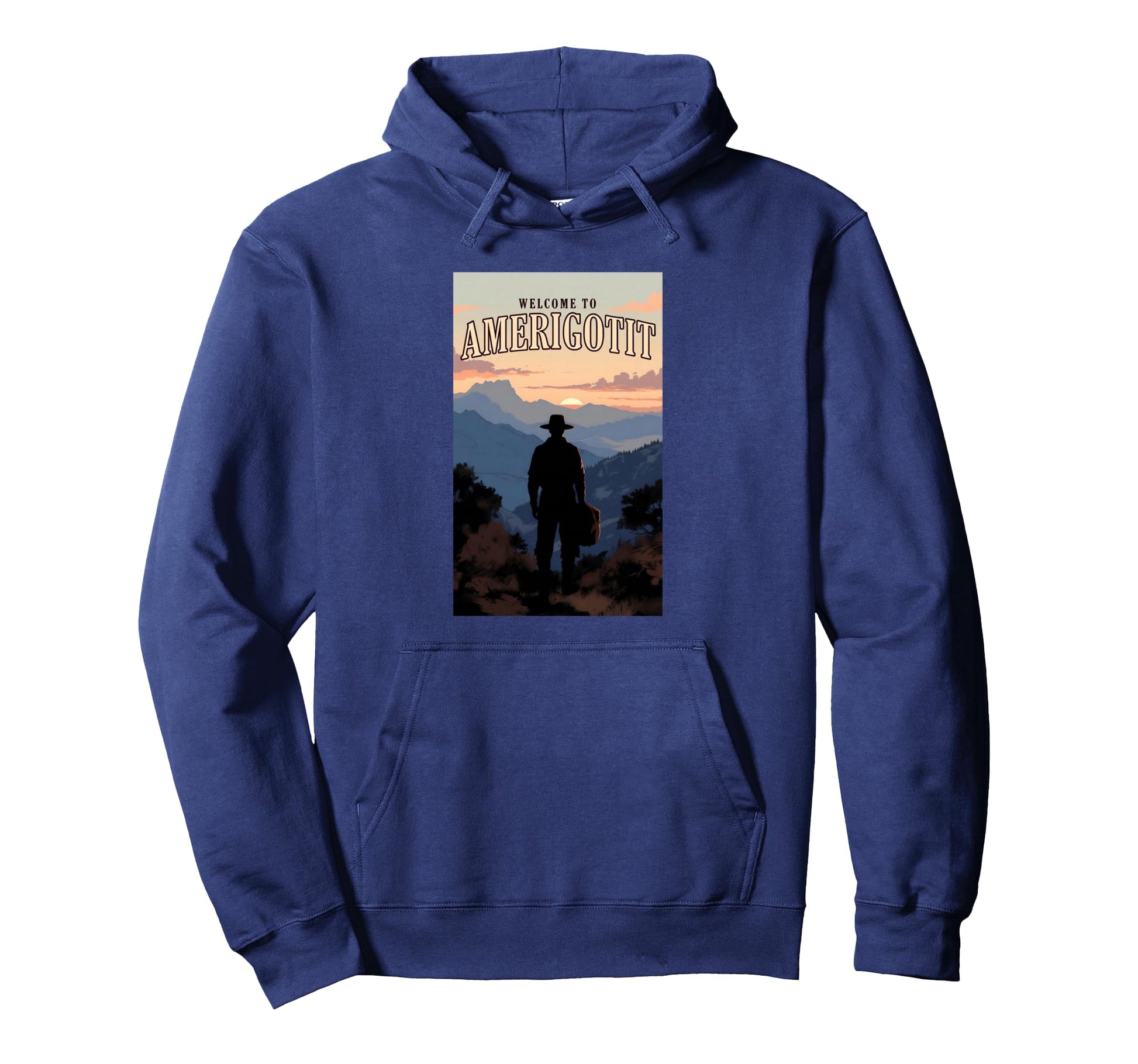 Welcome To Amerigotit Western Cowboy Hoodie - Minimalist Print Men Women - T-Shirt, Sweatshirt, Hoodie
