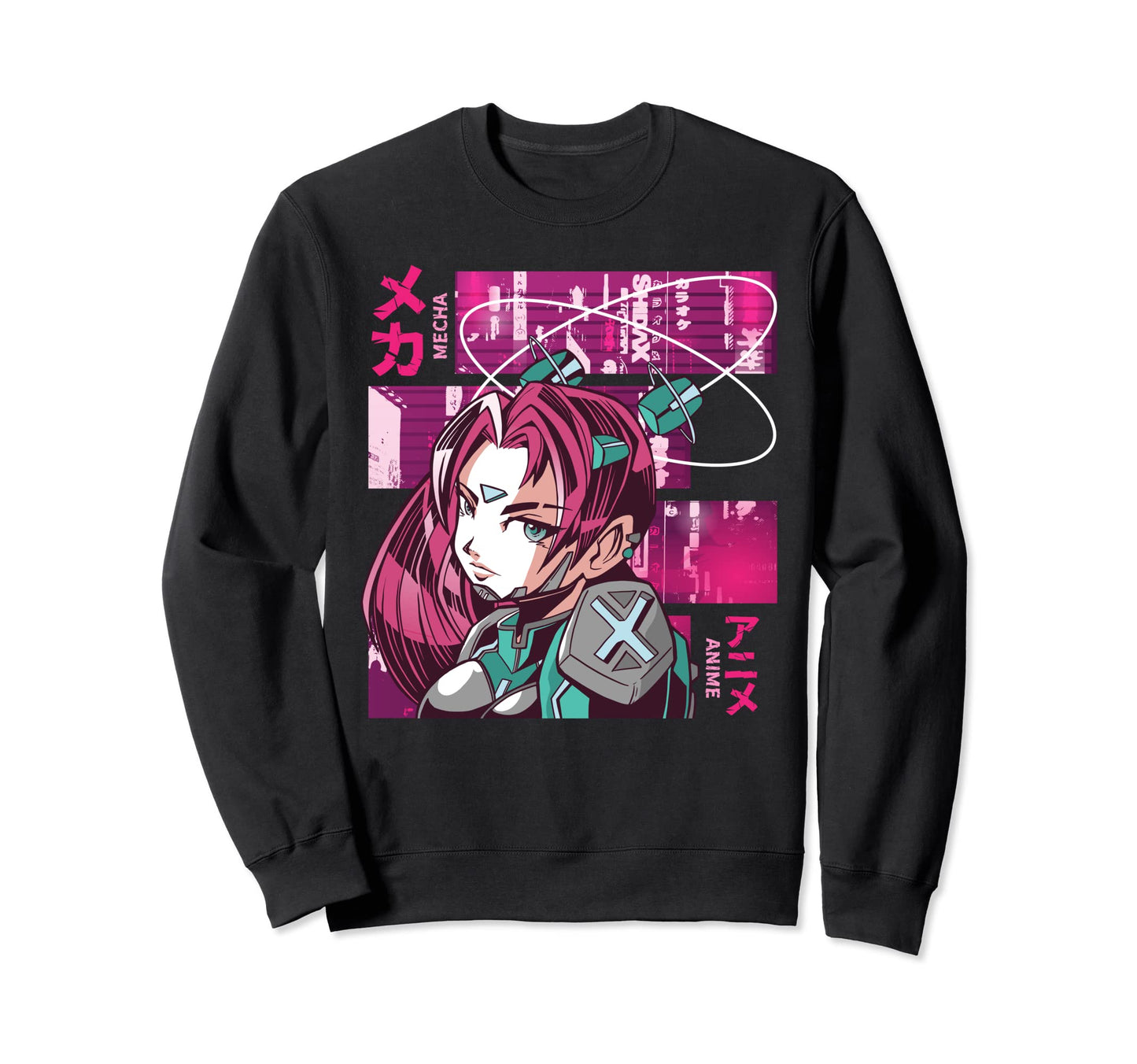 Mecha Anime Japanese Vaporwave Sweatshirt - Fun Novelty Design Men Women - T-Shirt, Sweatshirt, Hoodie