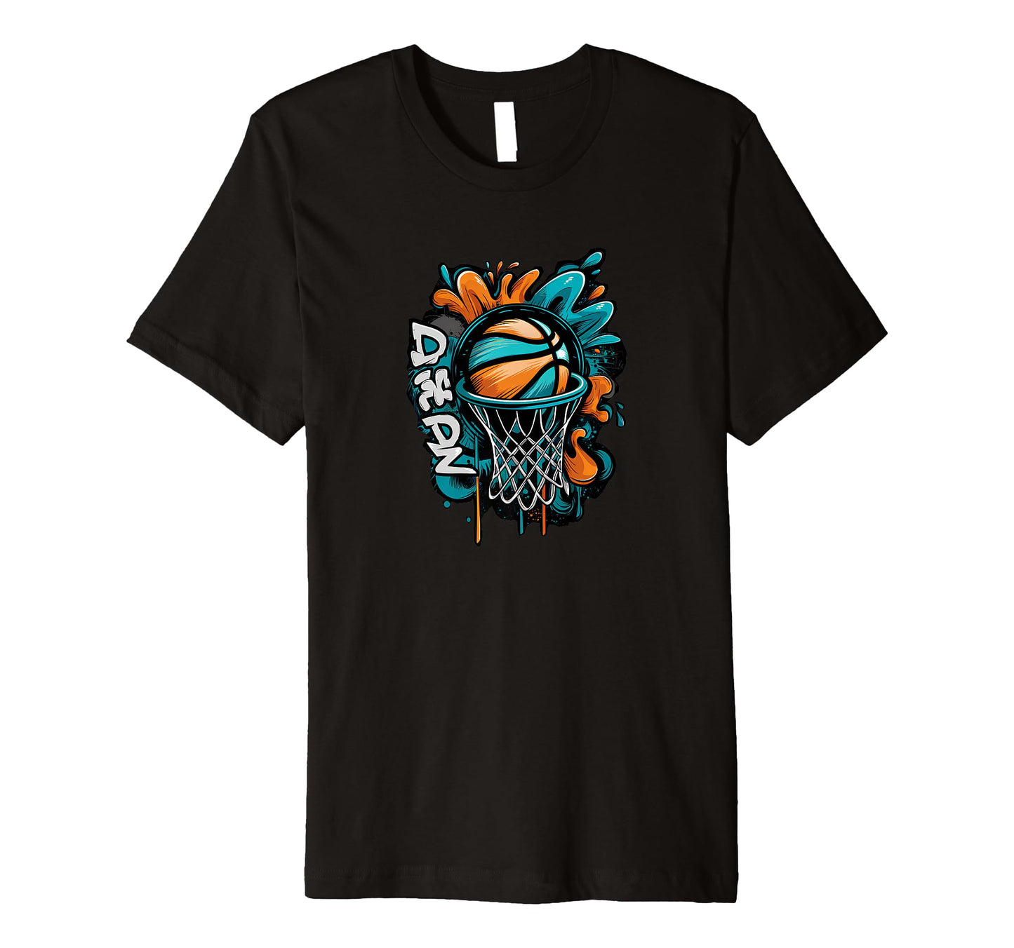 Basketball Hoop Graffiti Colorful Spray T-Shirt - Streetwear Style Unisex - T-Shirt, Sweatshirt, Hoodie