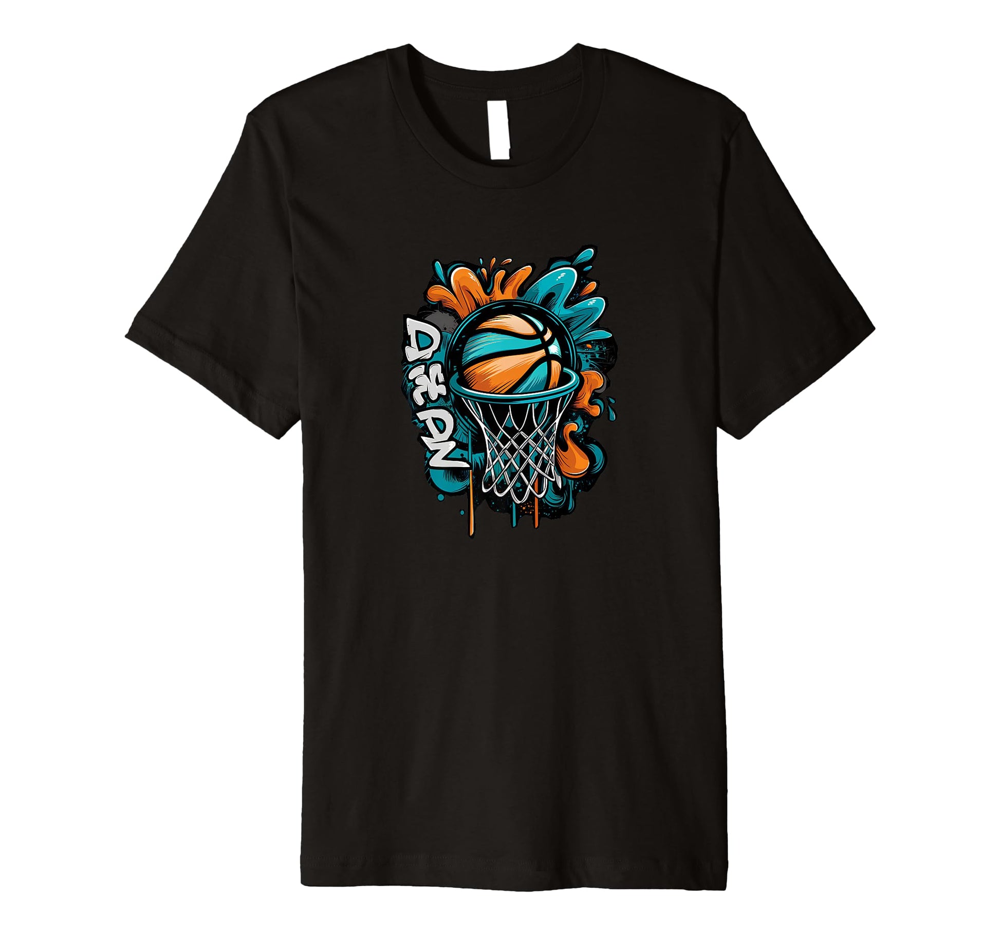 Basketball Hoop Graffiti Colorful Spray T-Shirt - Streetwear Style Unisex - T-Shirt, Sweatshirt, Hoodie