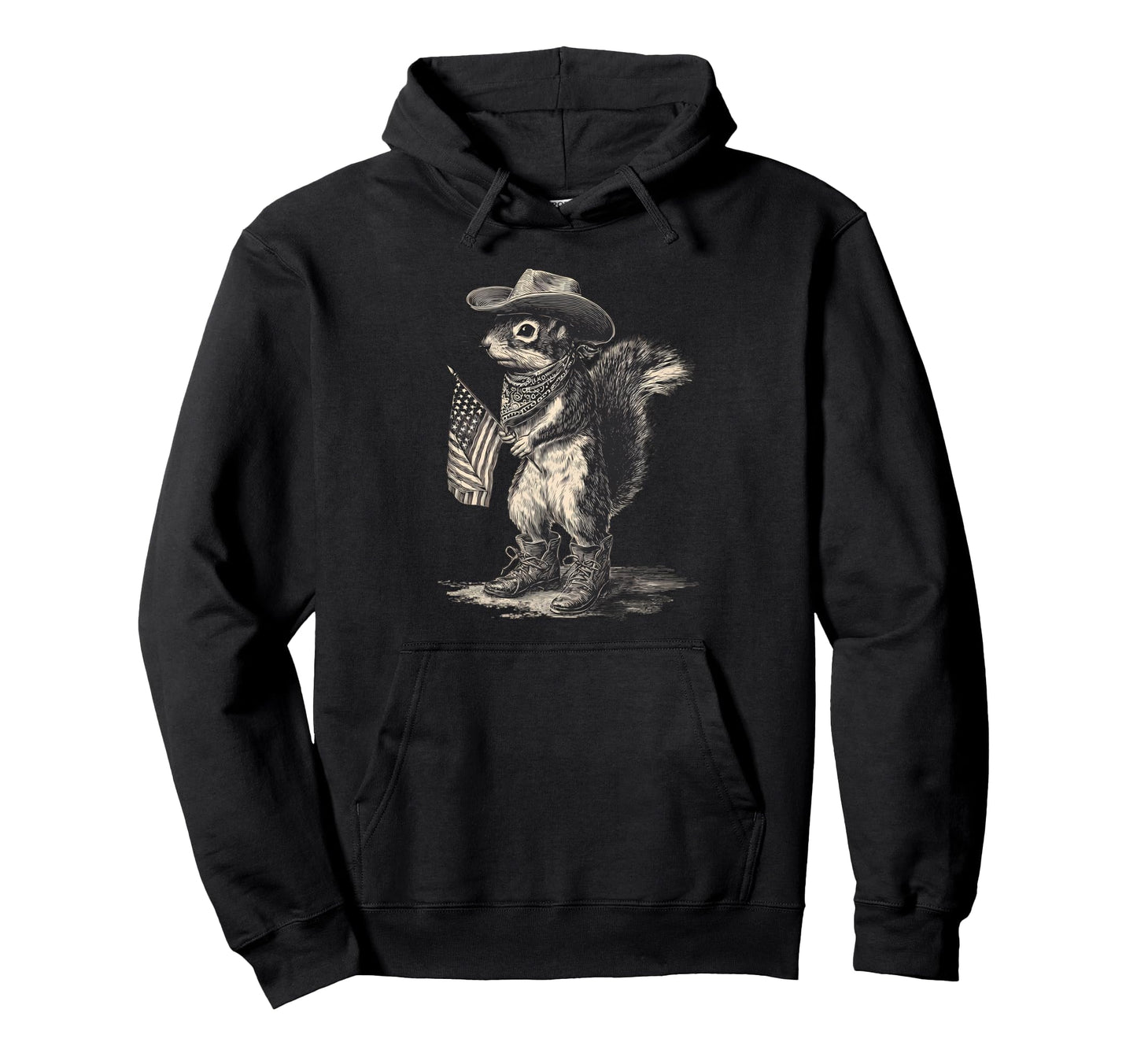Country Cowboy Squirrel Rodeo Cowgirl Hoodie - Graphic Print Men Women - T-Shirt, Sweatshirt, Hoodie