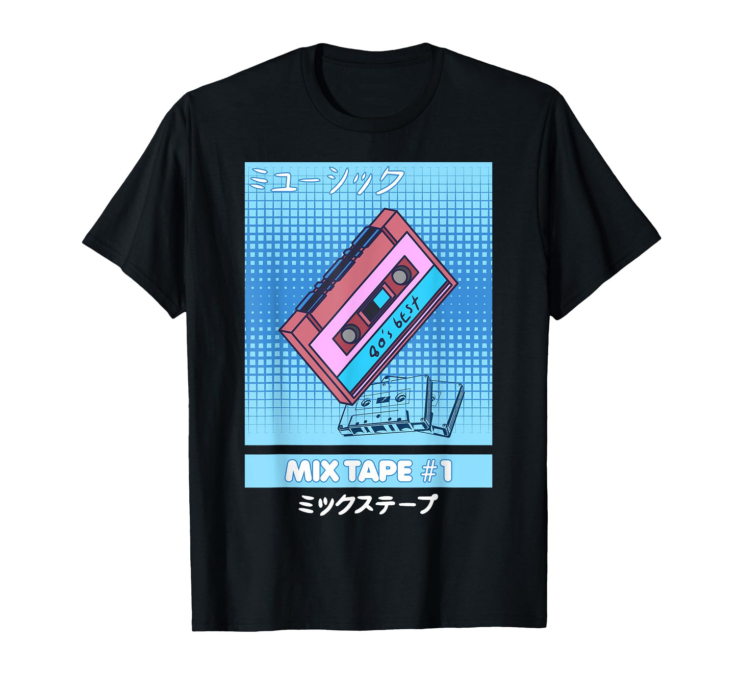 Mix Tape 80S Japanese Kanji Aesthetic T-Shirt - Unique Graphic Men Women - T-Shirt, Sweatshirt, Hoodie