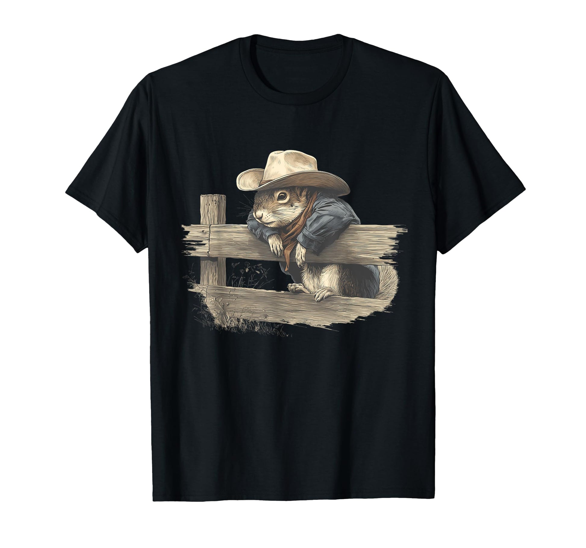 Squirrel Cowboy Rodeo Cowgirl Western T-Shirt - Trendy Graphic Unisex - T-Shirt, Sweatshirt, Hoodie