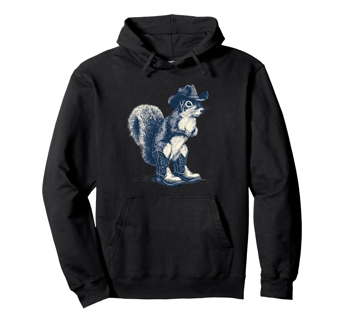 Country Cowboy Squirrel Rodeo Hoodie - Aesthetic Graphic for Adults - T-Shirt, Sweatshirt, Hoodie