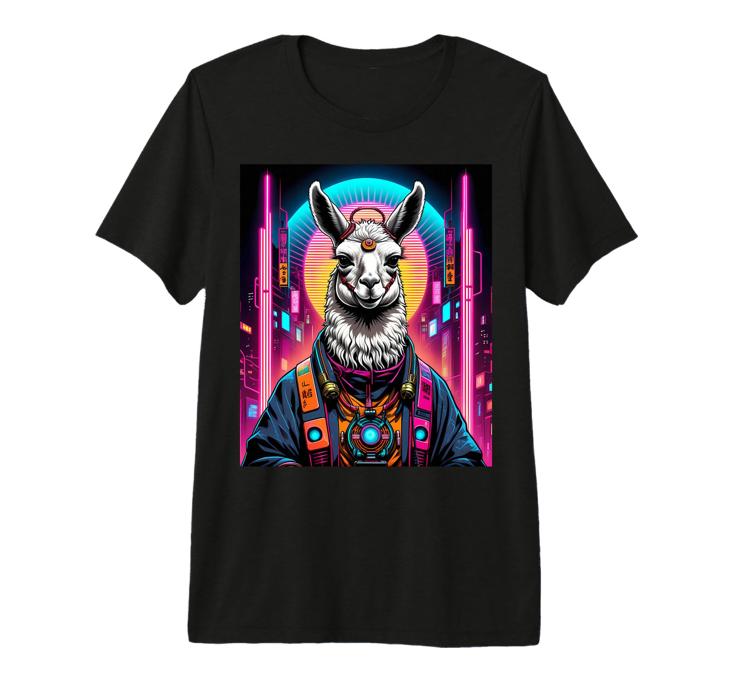 Vaporwave Lama Alpaca 80S Synthwave Tri T-Shirt - Trendy Graphic Men Women - T-Shirt, Sweatshirt, Hoodie