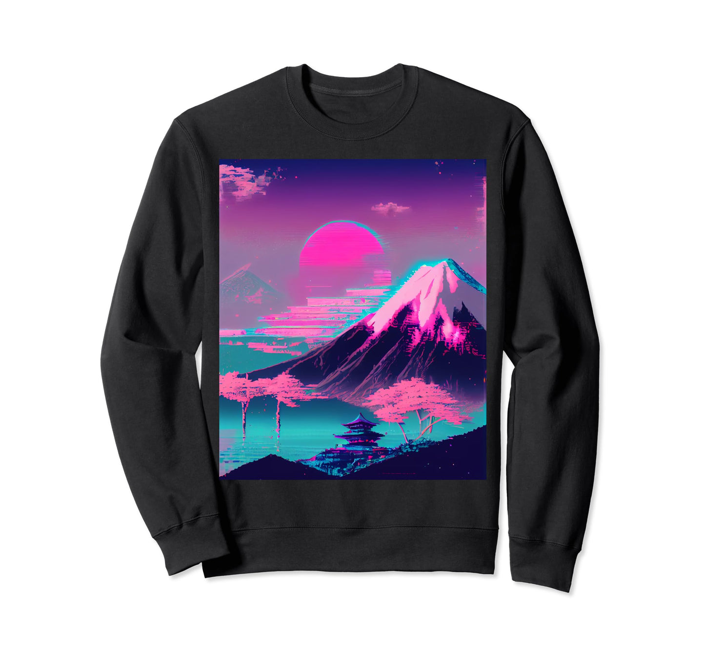 Mount Fuji Vaporwave Aesthetic Pastel Sweatshirt - Novelty Apparel Unisex - T-Shirt, Sweatshirt, Hoodie