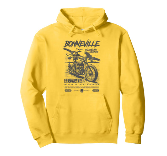 Bonneville Salt Flats Motorcycle Racing Hoodie - Unique Graphic for Adults - T-Shirt, Sweatshirt, Hoodie