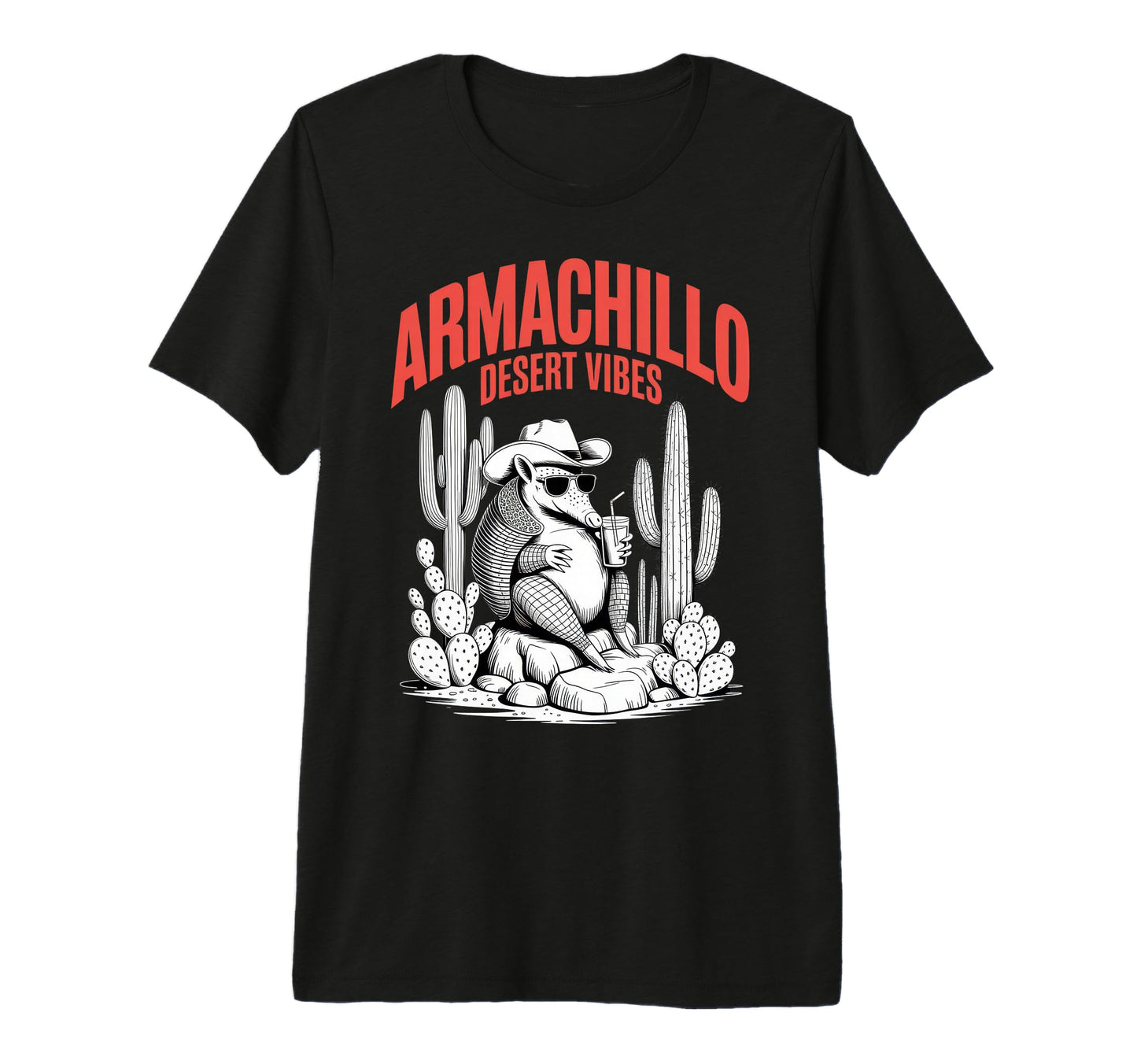Armadillo Desert Vibes Funny Cactus T-Shirt - Minimalist Print Men Women - T-Shirt, Sweatshirt, Hoodie