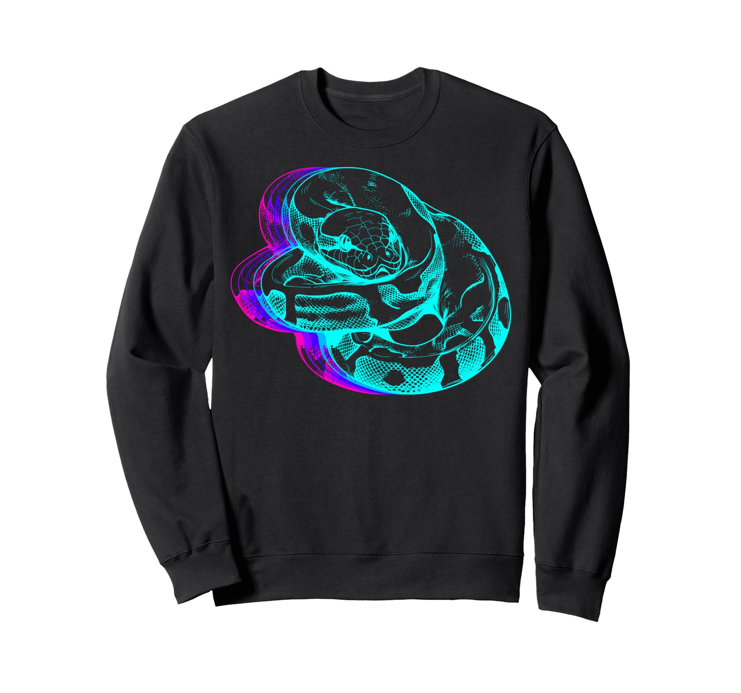 Ball Python Snake Vaporwave Sweatshirt - Casual Everyday Wear Men Women - T-Shirt, Sweatshirt, Hoodie