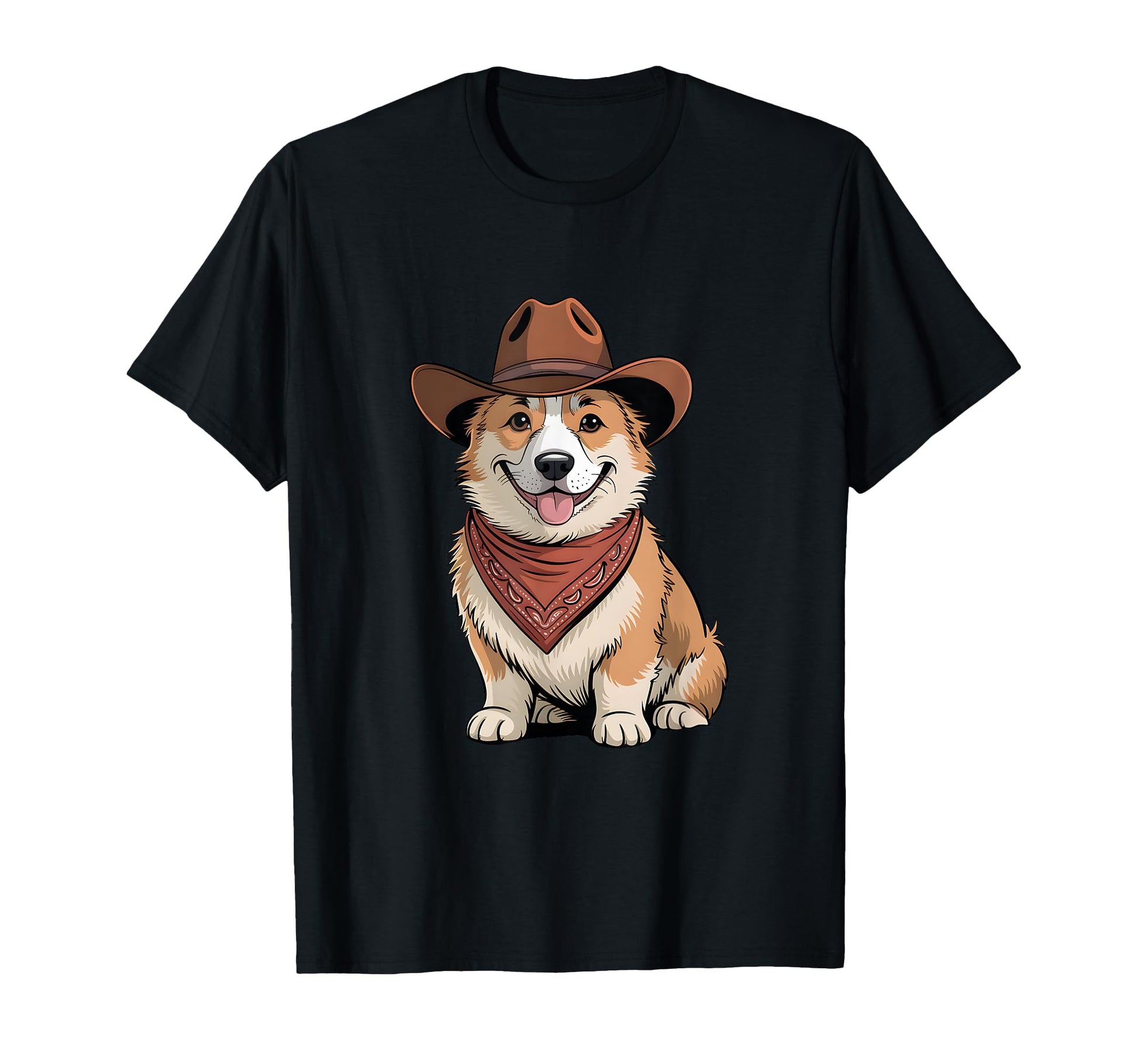 Funny Corgi Dog Western Cowboy T-Shirt - Fun Novelty Design for Adults - T-Shirt, Sweatshirt, Hoodie