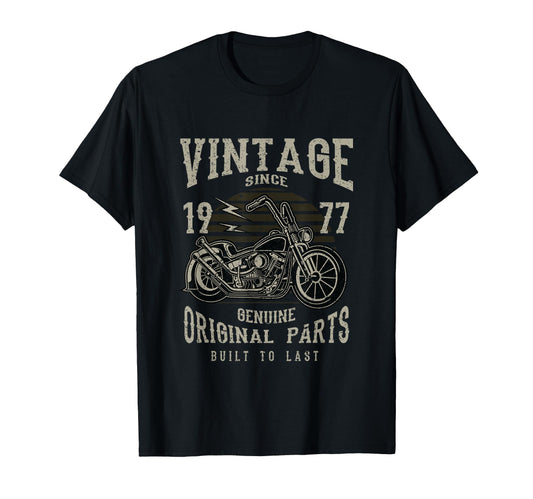 40Th Birthday 1977 Motorcycle Chopper T-Shirt - Novelty Apparel for Adults - T-Shirt, Sweatshirt, Hoodie