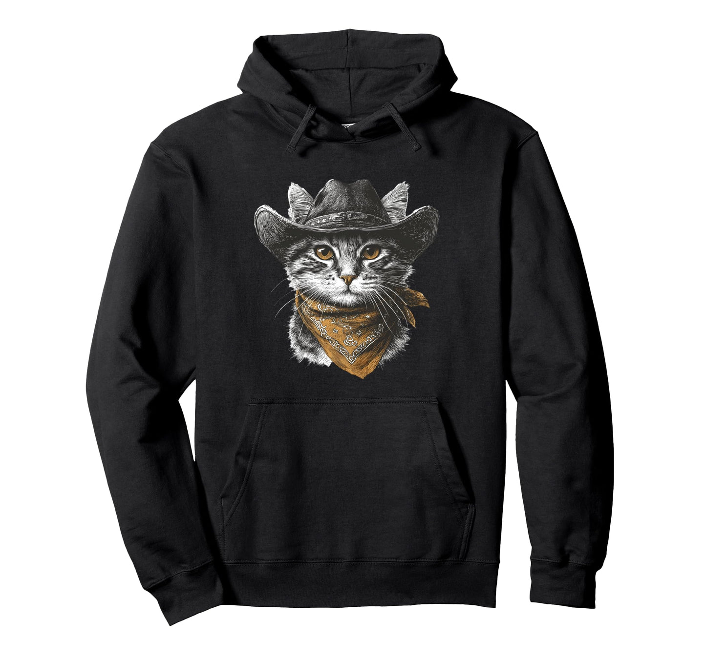 Cat Cowboy Western Country Cowgirl Hoodie - Fun Novelty Design Men Women - T-Shirt, Sweatshirt, Hoodie