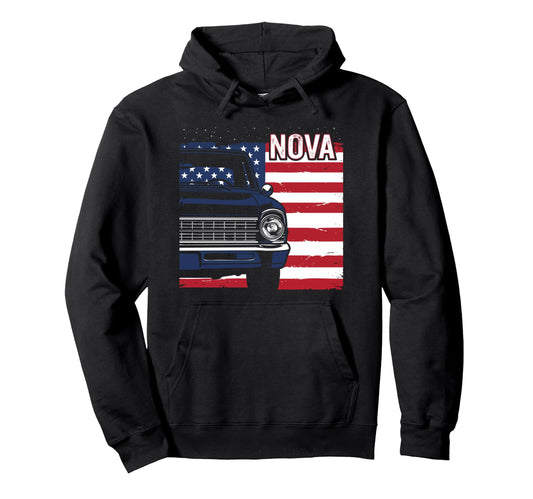 1966 1967 Nova Ss Patriotic Flag And Hoodie - Graphic Print Men Women - T-Shirt, Sweatshirt, Hoodie