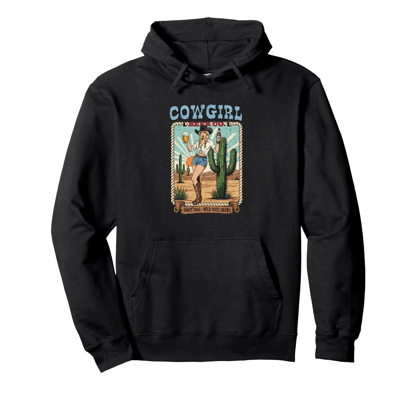 Cowgirl Beer Co Mothers Day Western Hoodie - Unique Graphic Men Women - T-Shirt, Sweatshirt, Hoodie