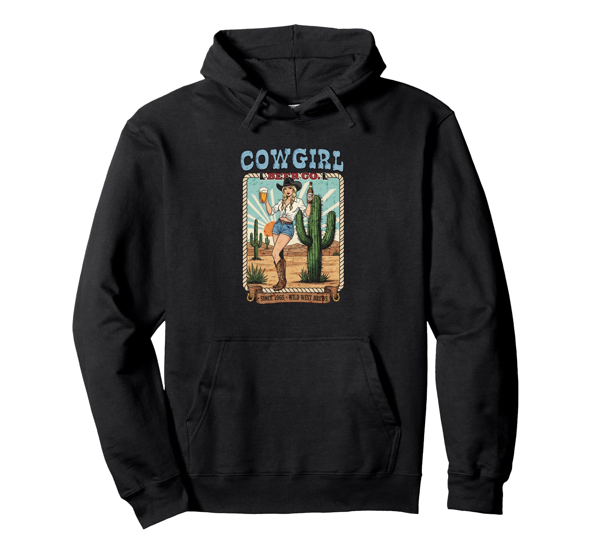 Cowgirl Beer Co Mothers Day Western Hoodie - Unique Graphic Men Women - T-Shirt, Sweatshirt, Hoodie