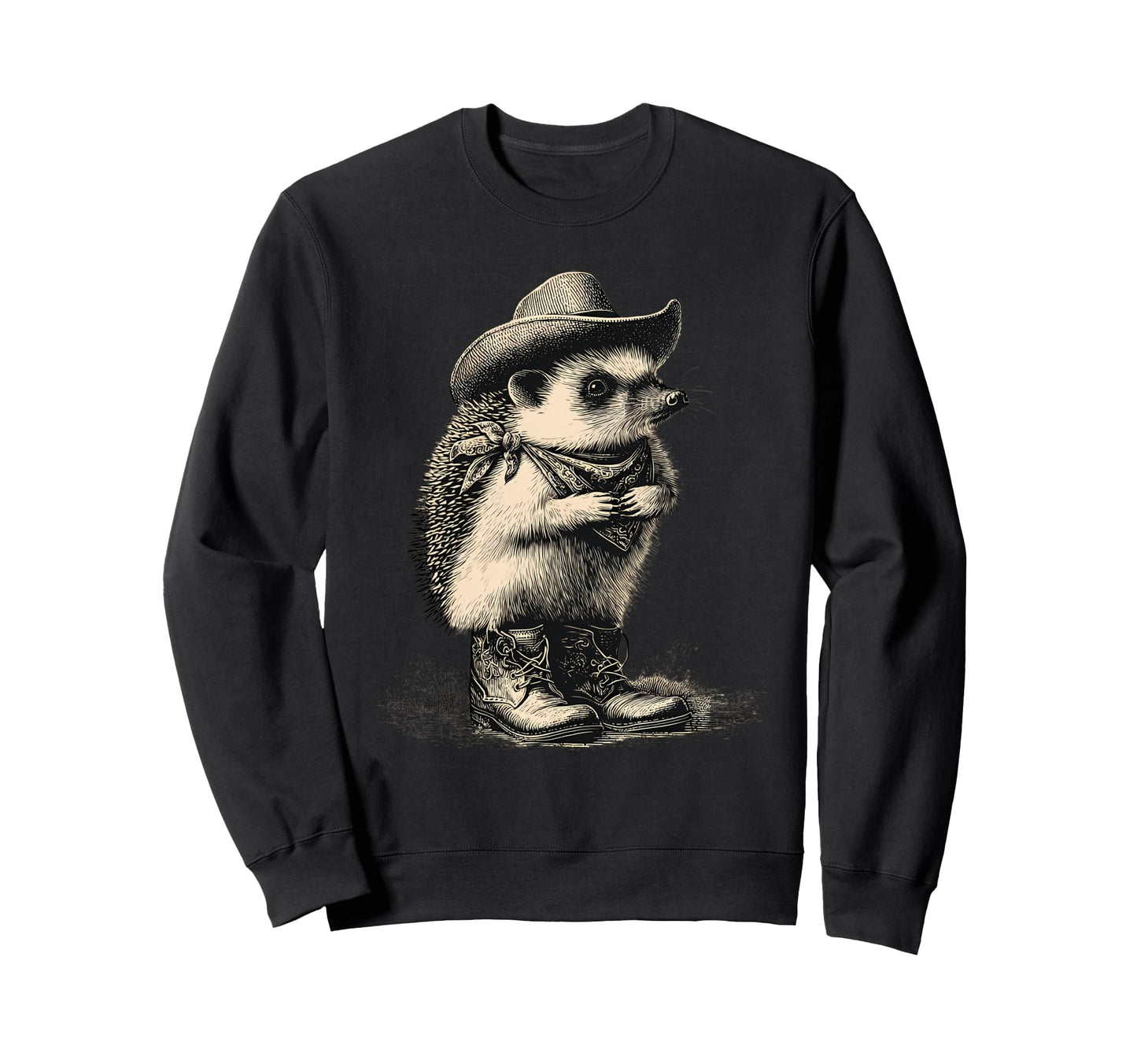Hedgehog Cowboy Rodeo Cowgirl Western Sweatshirt - Trendy Graphic Unisex - T-Shirt, Sweatshirt, Hoodie