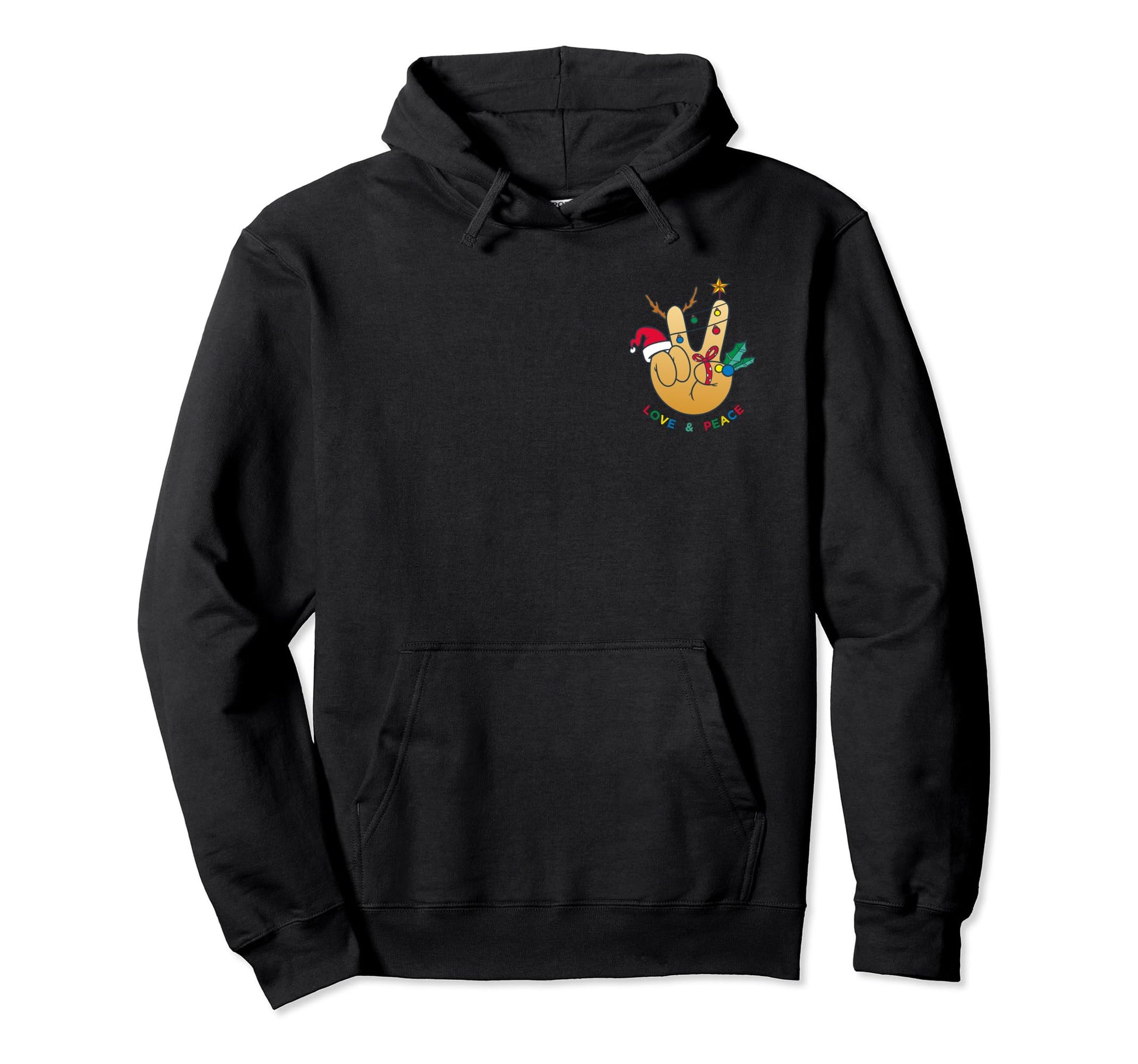 Peace Hand Sign Hat Elk Love World Hoodie - Custom Art Print for Adults - T-Shirt, Sweatshirt, Hoodie