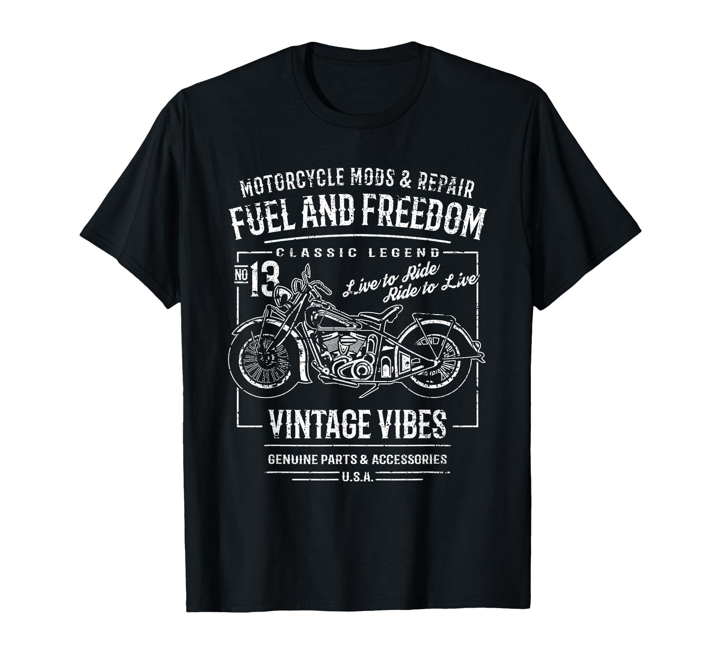 Motorcycle Distressed T-Shirt - Minimalist Print for Adults - T-Shirt, Sweatshirt, Hoodie