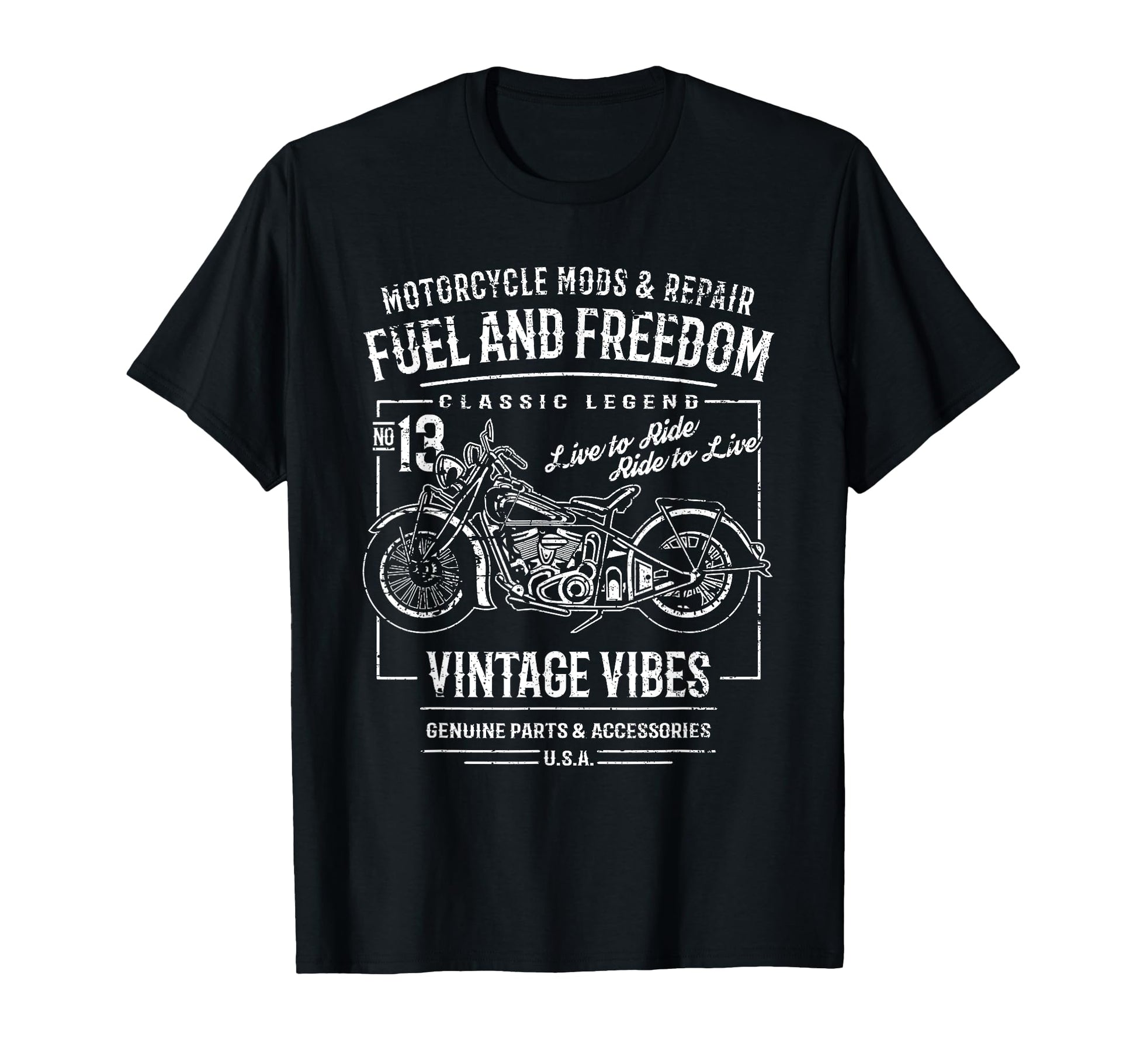 Motorcycle Distressed T-Shirt - Minimalist Print for Adults - T-Shirt, Sweatshirt, Hoodie