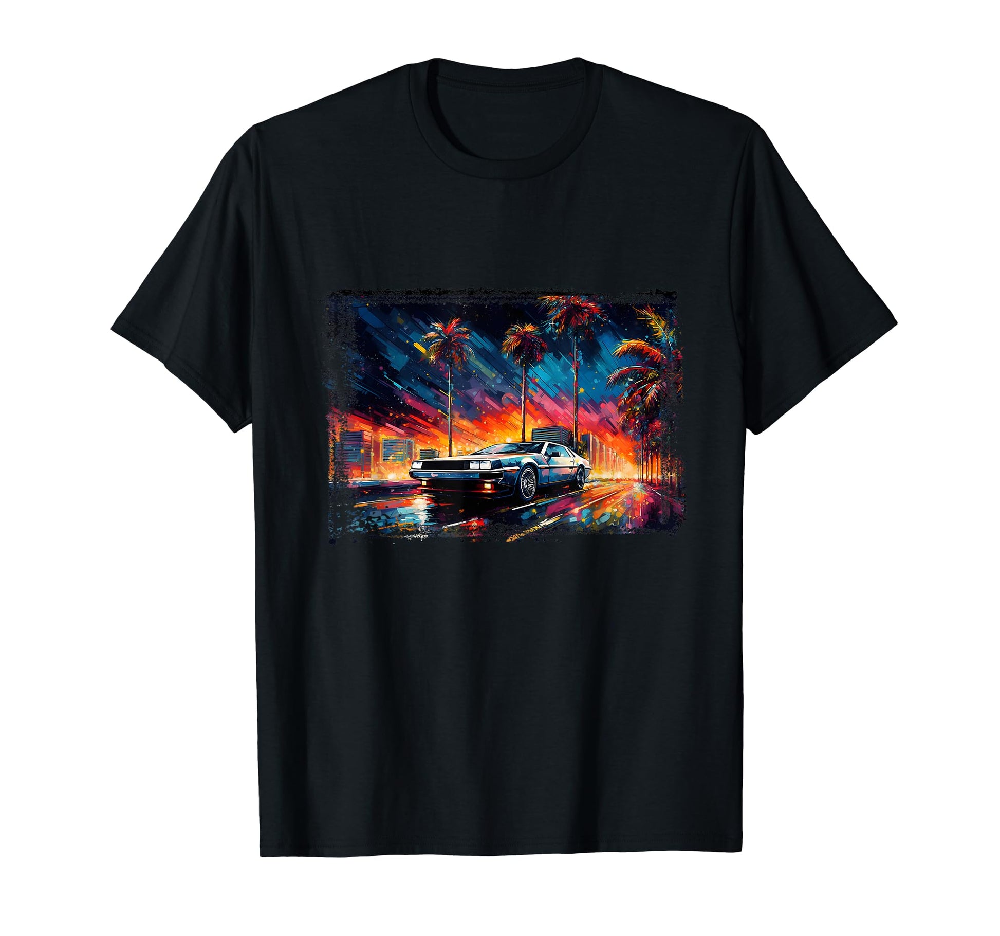 Retrowave Synthwave Aesthetic Sports Car T-Shirt - Novelty Apparel Unisex - T-Shirt, Sweatshirt, Hoodie