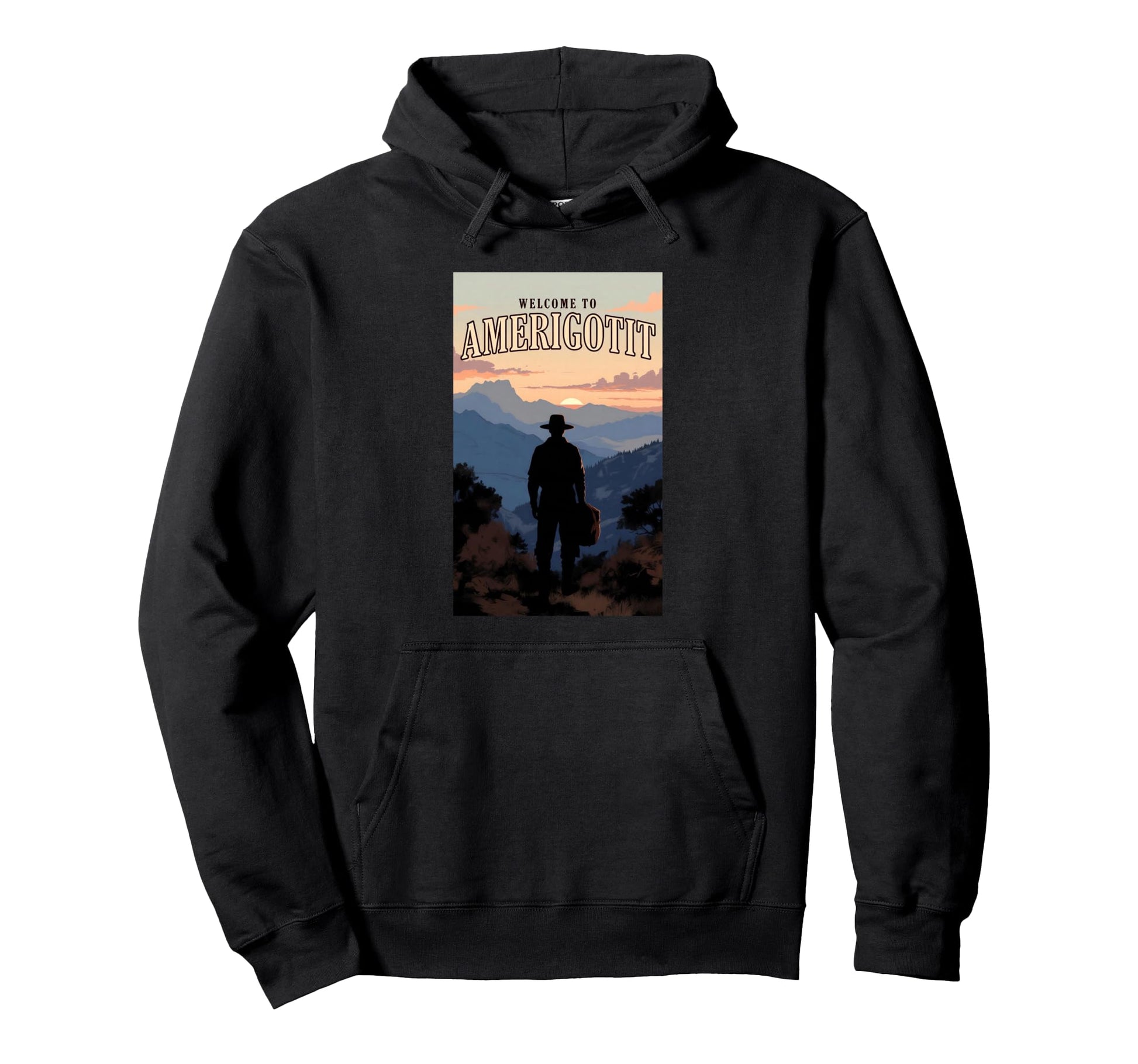 Welcome To Amerigotit Western Cowboy Hoodie - Unique Graphic Men Women - T-Shirt, Sweatshirt, Hoodie