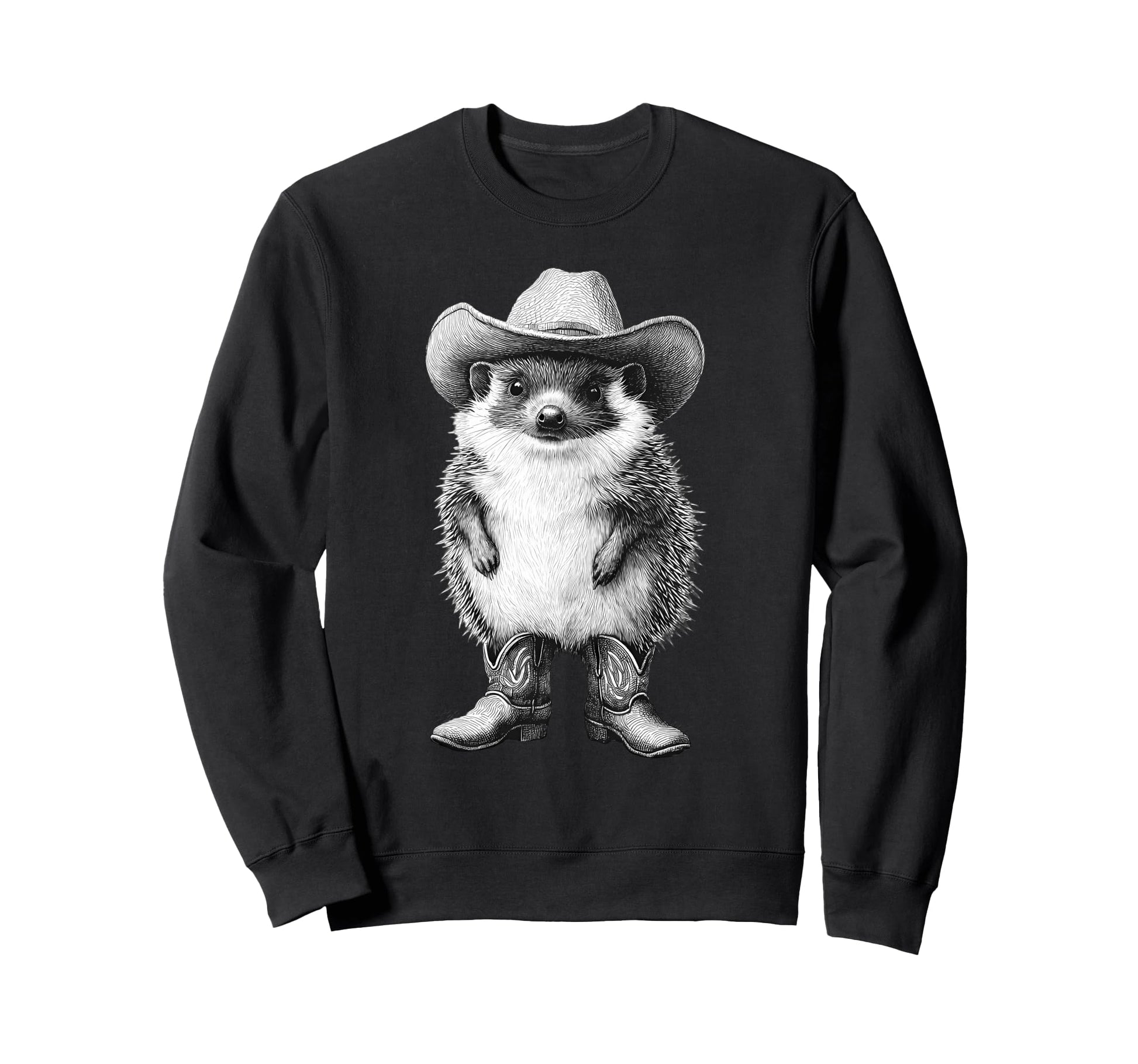 Hedgehog Cowboy Rodeo Cowgirl Western Sweatshirt - Custom Art Print Unisex - T-Shirt, Sweatshirt, Hoodie