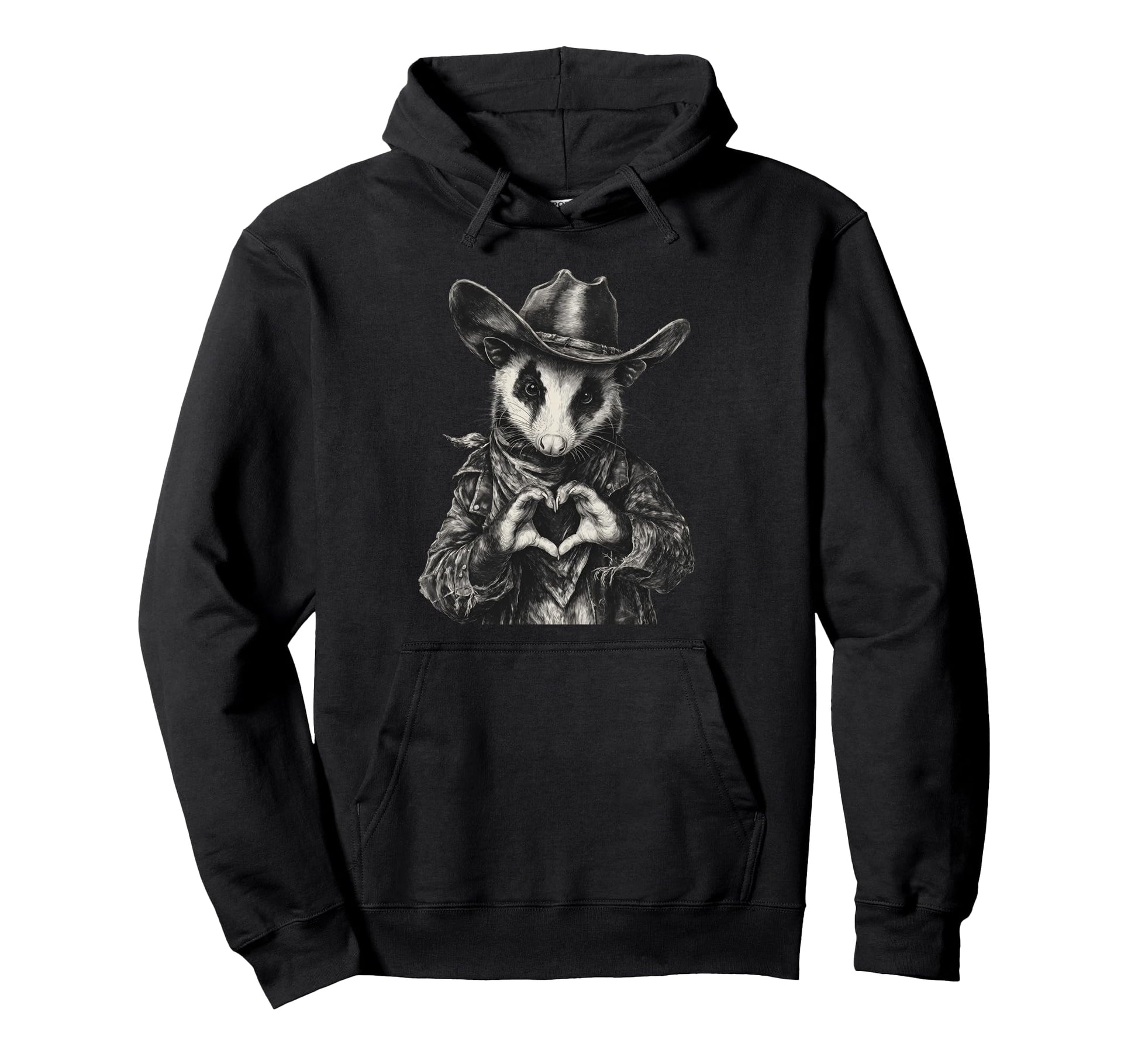 Opossum Cowboy Rodeo Cowgirl Western Country Hoodie - Graphic Print Unisex - T-Shirt, Sweatshirt, Hoodie
