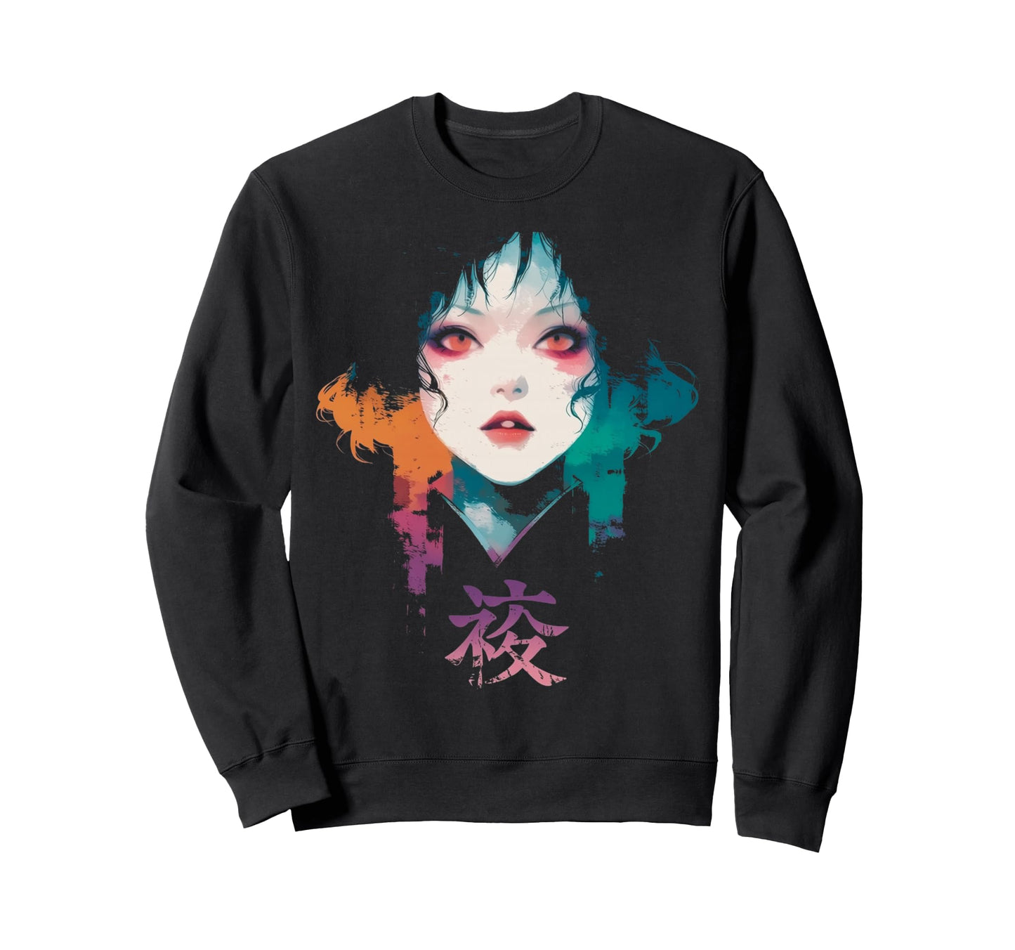 Goth Grunge Demon Anime Waifu Horror Alt Sweatshirt - Graphic Print Unisex - T-Shirt, Sweatshirt, Hoodie
