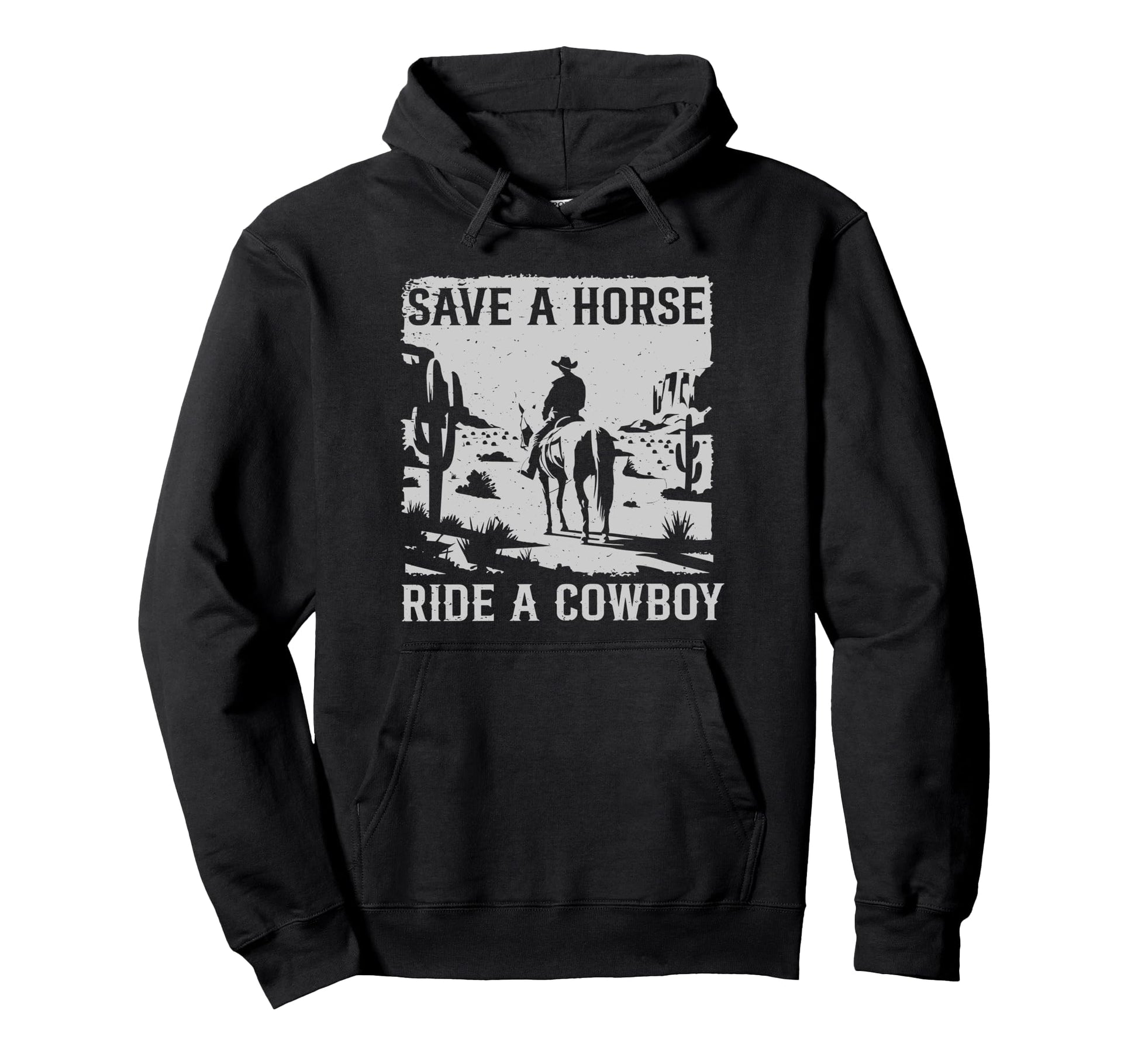 Western Country Save Horse Ride Hoodie - Fun Novelty Design Men Women - T-Shirt, Sweatshirt, Hoodie