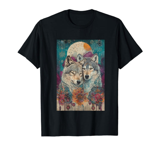 Boho Mystic Wolf Art T-Shirt - Novelty Apparel Men Women - T-Shirt, Sweatshirt, Hoodie