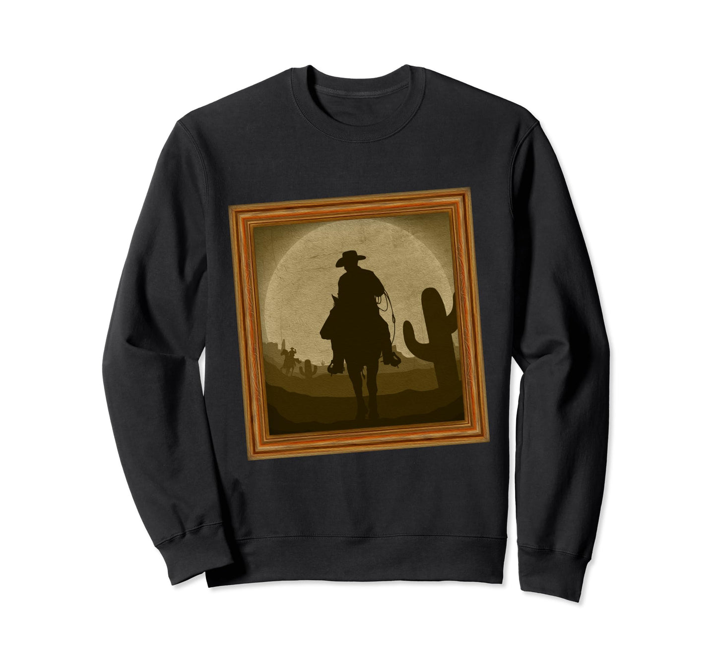 Lone Cowboy Desert Art Sweatshirt - Trendy Graphic Unisex - T-Shirt, Sweatshirt, Hoodie