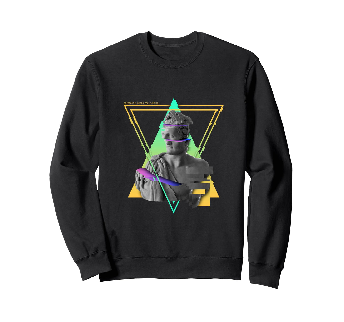 Colorful Glitch Statue L Japanese Sweatshirt - Aesthetic Graphic Unisex - T-Shirt, Sweatshirt, Hoodie