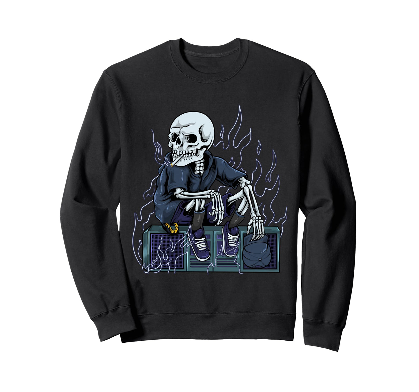Gangster Skeleton Aesthetic Edgy Sweatshirt - Streetwear Style for Adults - T-Shirt, Sweatshirt, Hoodie