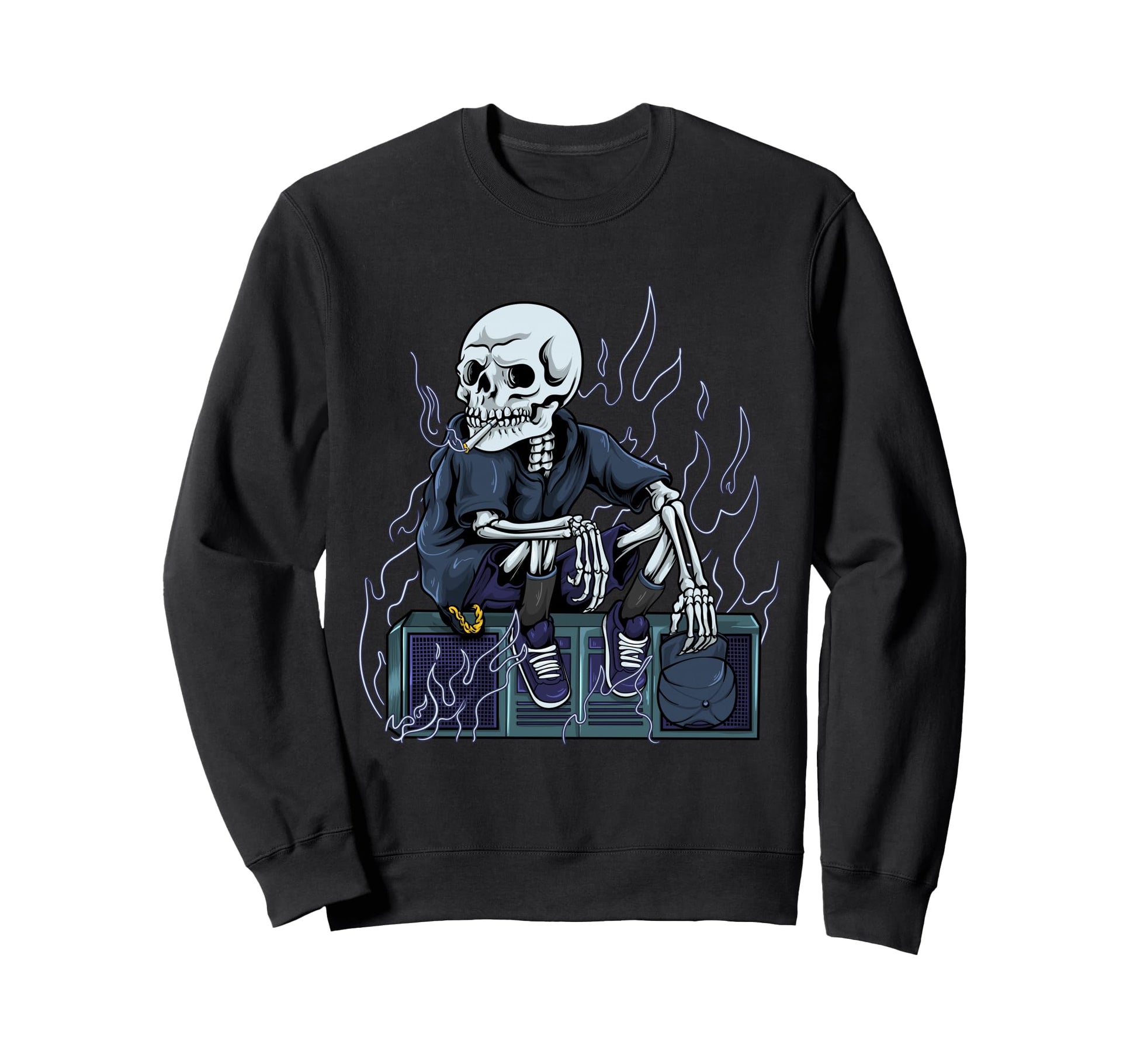 Gangster Skeleton Aesthetic Edgy Sweatshirt - Streetwear Style for Adults - T-Shirt, Sweatshirt, Hoodie