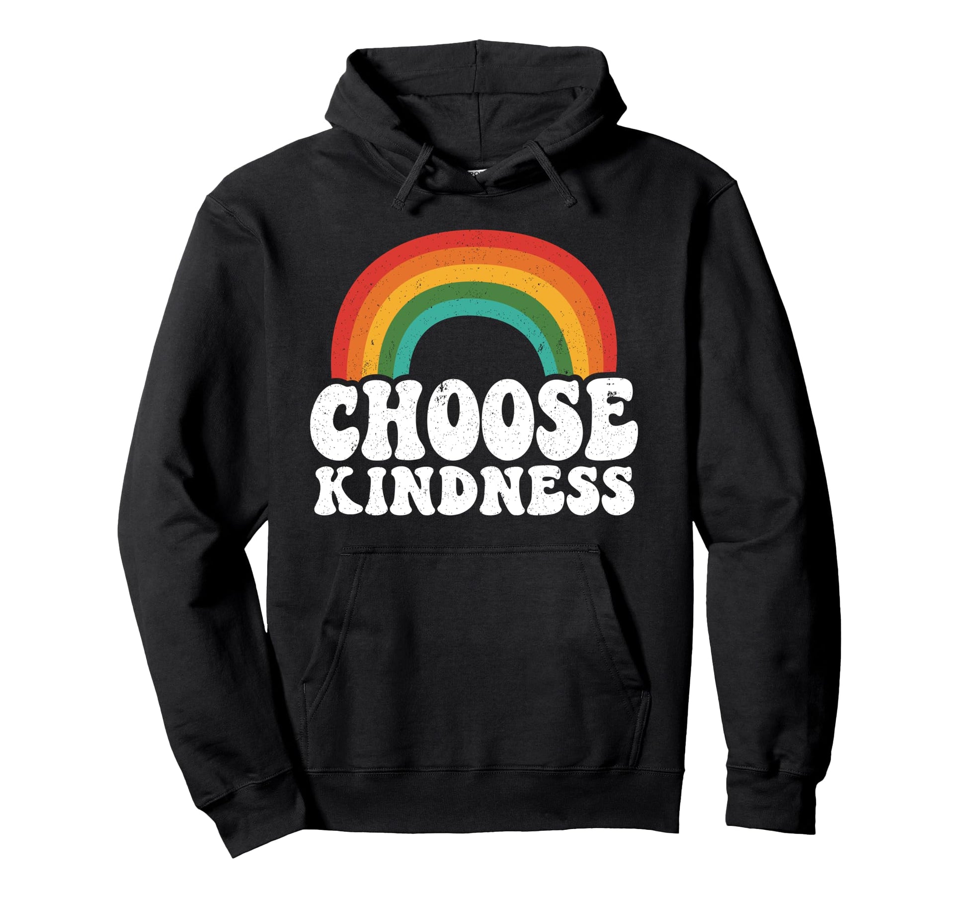 Positive Anti Bullying Rainbow Peace Hoodie - Minimalist Print Unisex - T-Shirt, Sweatshirt, Hoodie