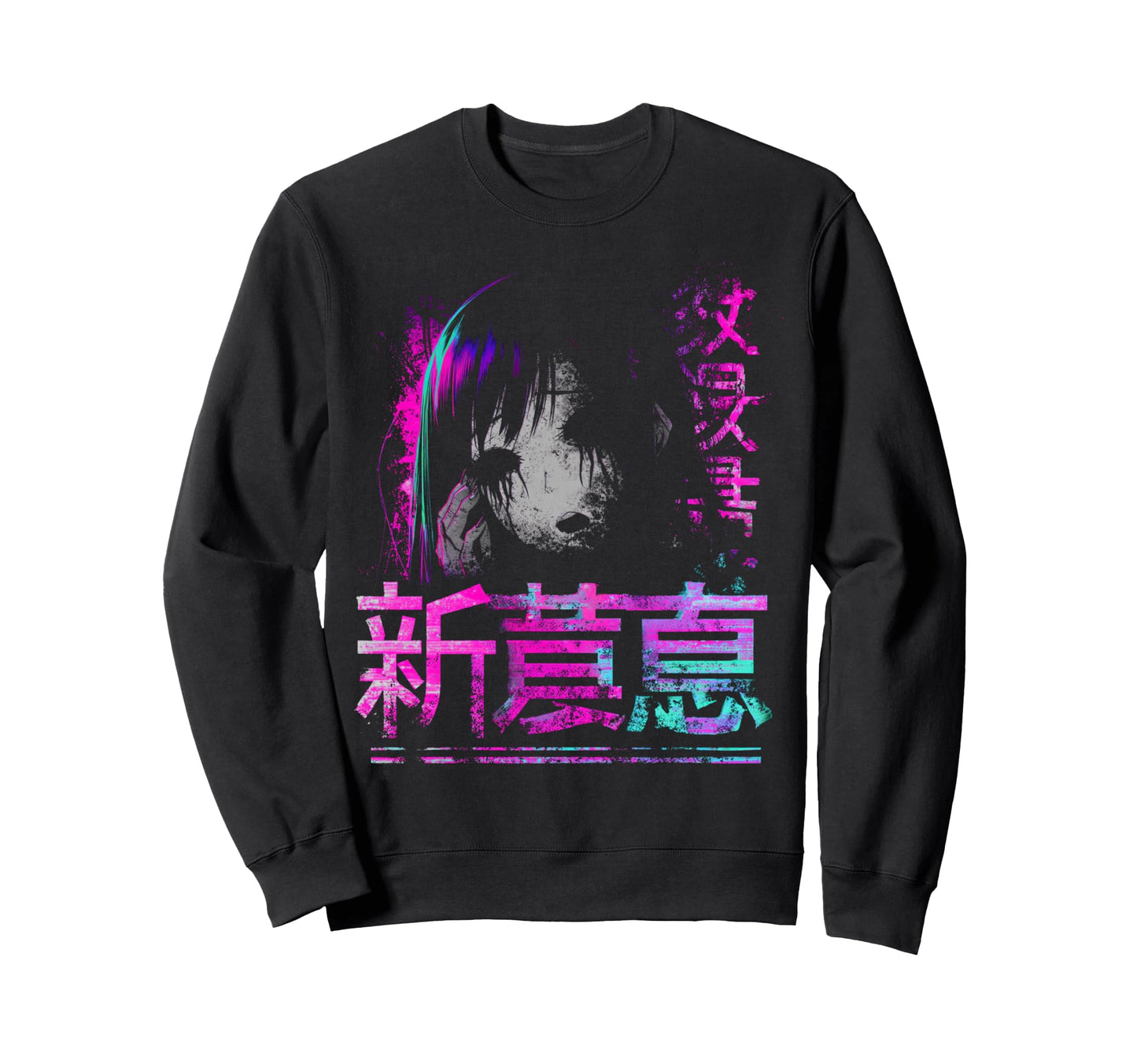 Goth Grunge Demon Anime Waifu Horror Sweatshirt - Novelty Apparel Unisex - T-Shirt, Sweatshirt, Hoodie