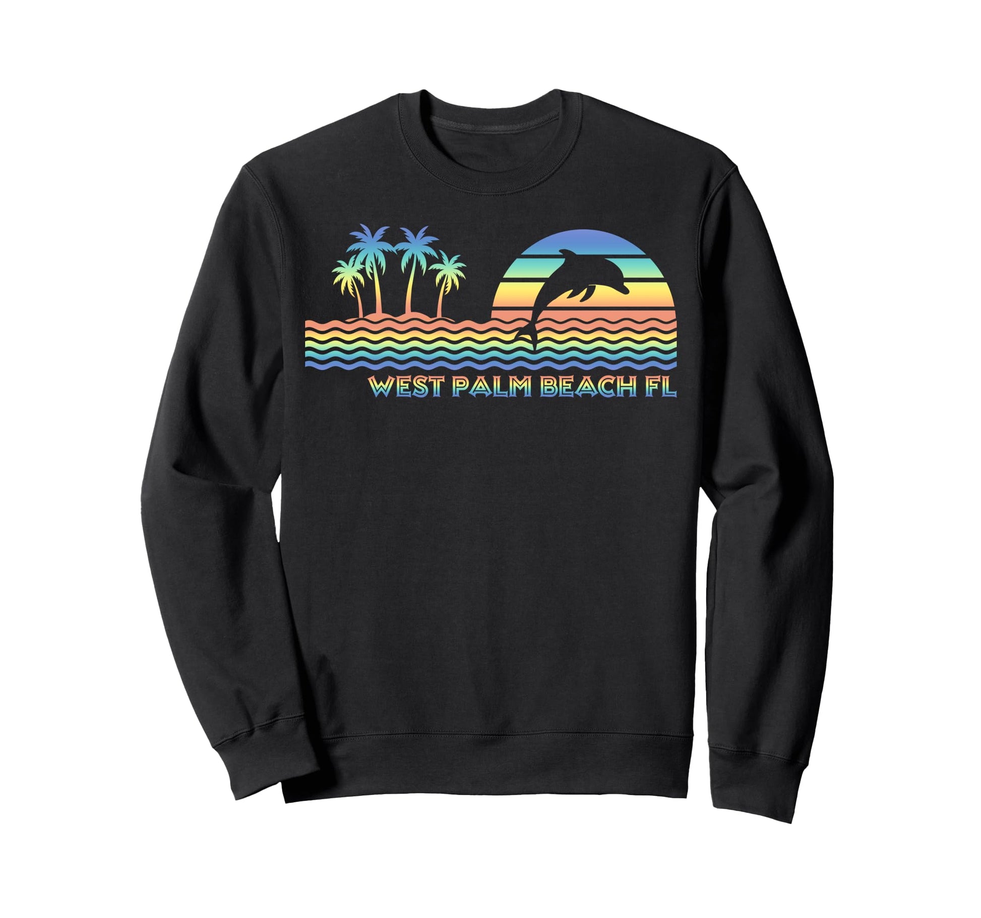 West Palm Beach Fl Dolphin Lover Sweatshirt - Trendy Graphic for Adults - T-Shirt, Sweatshirt, Hoodie