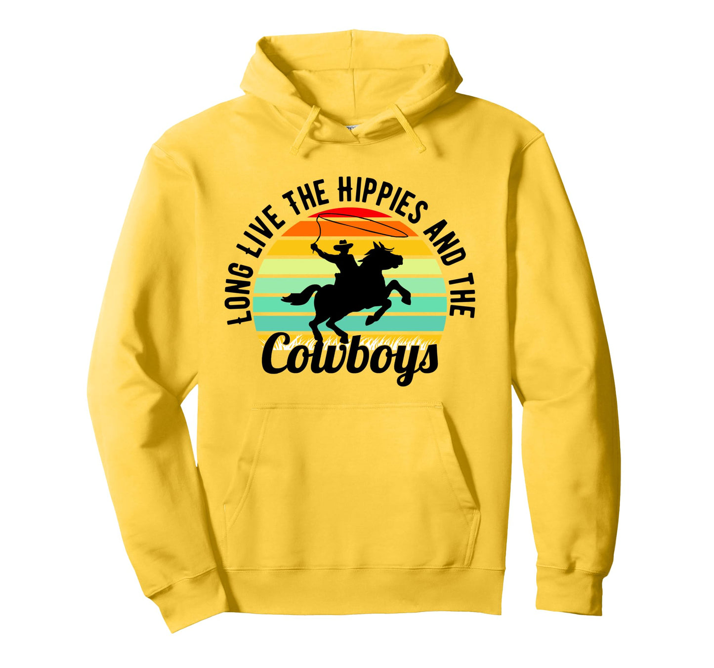 Long Live Hippies Cowboy Country Hoodie - Novelty Apparel Men Women - T-Shirt, Sweatshirt, Hoodie