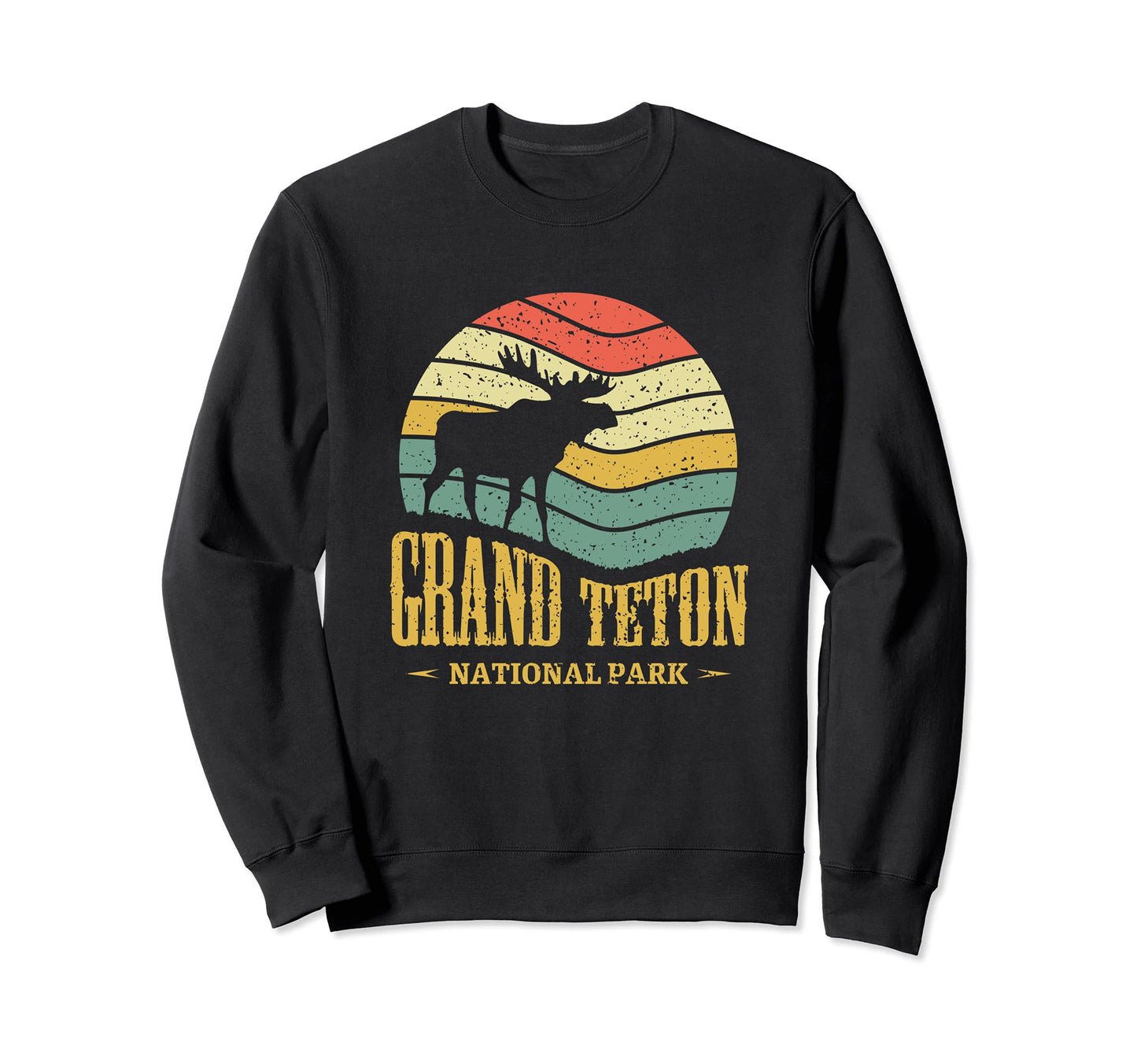 Grand Teton National Park Moose Sweatshirt - Trendy Graphic Men Women - T-Shirt, Sweatshirt, Hoodie