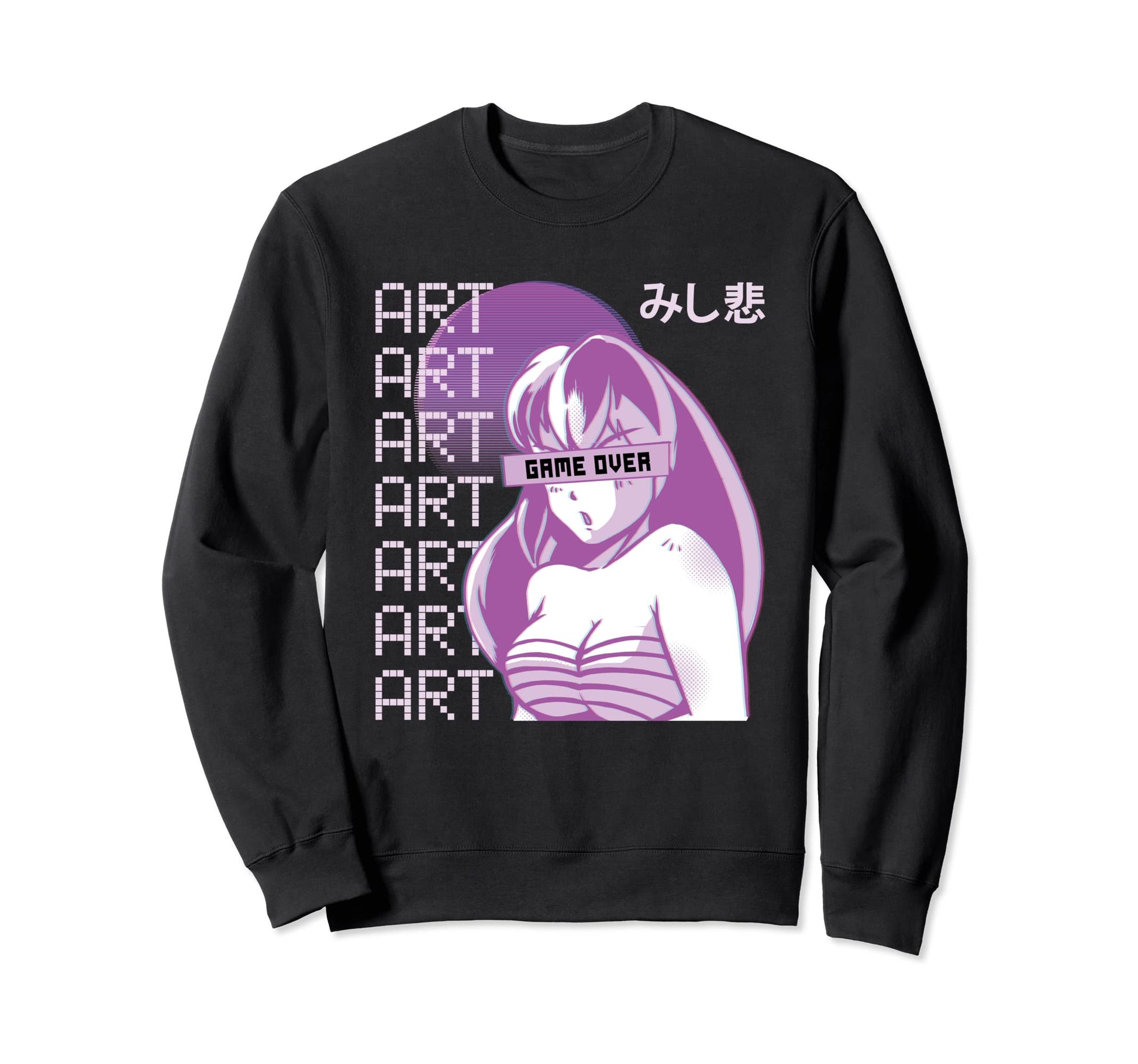 Japanese Sad Vaporwave Anime Sweatshirt - Trendy Graphic Unisex - T-Shirt, Sweatshirt, Hoodie