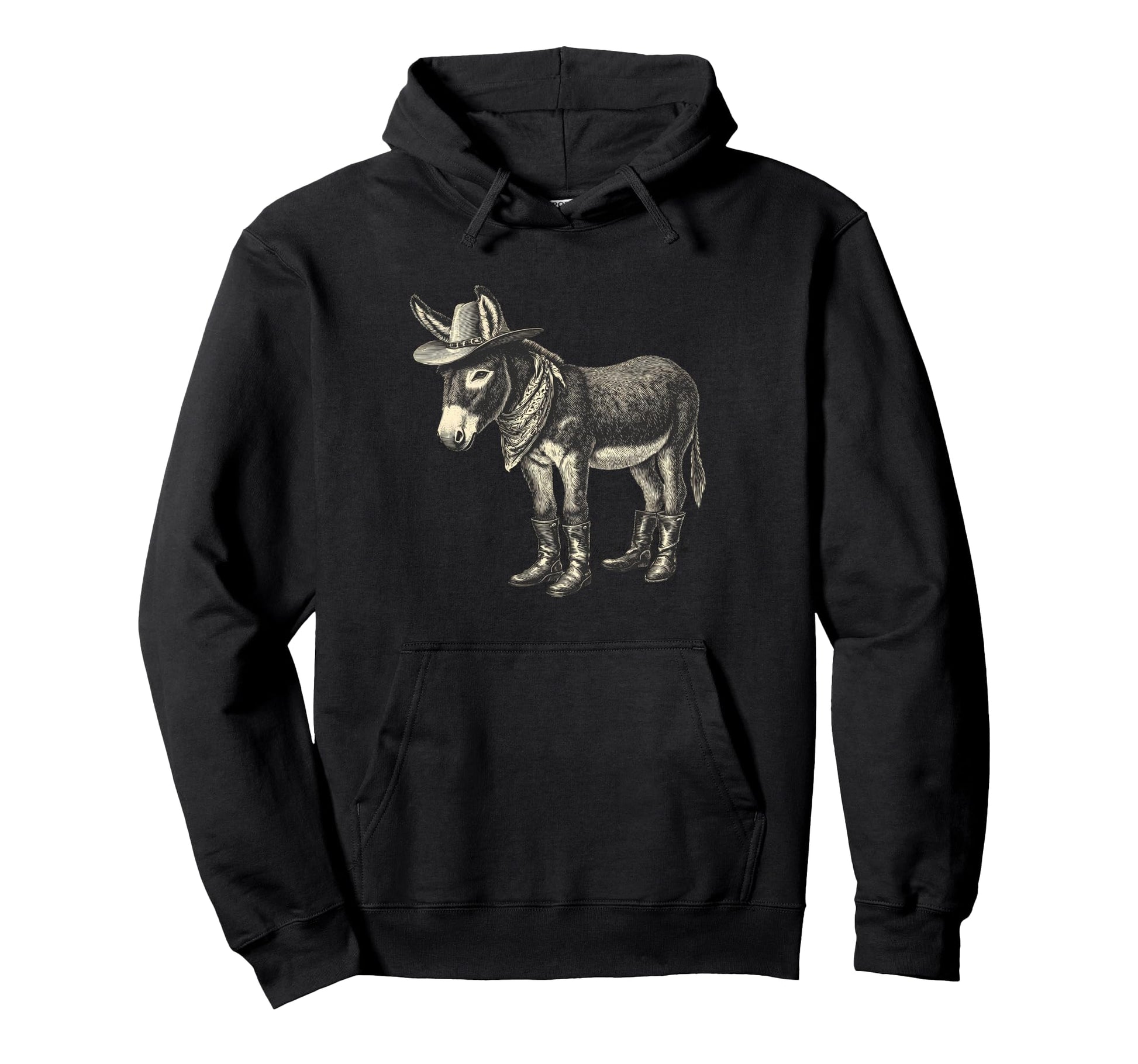 Donkey Cowboy Rodeo Cowgirl Western Hoodie - Streetwear Style Men Women - T-Shirt, Sweatshirt, Hoodie