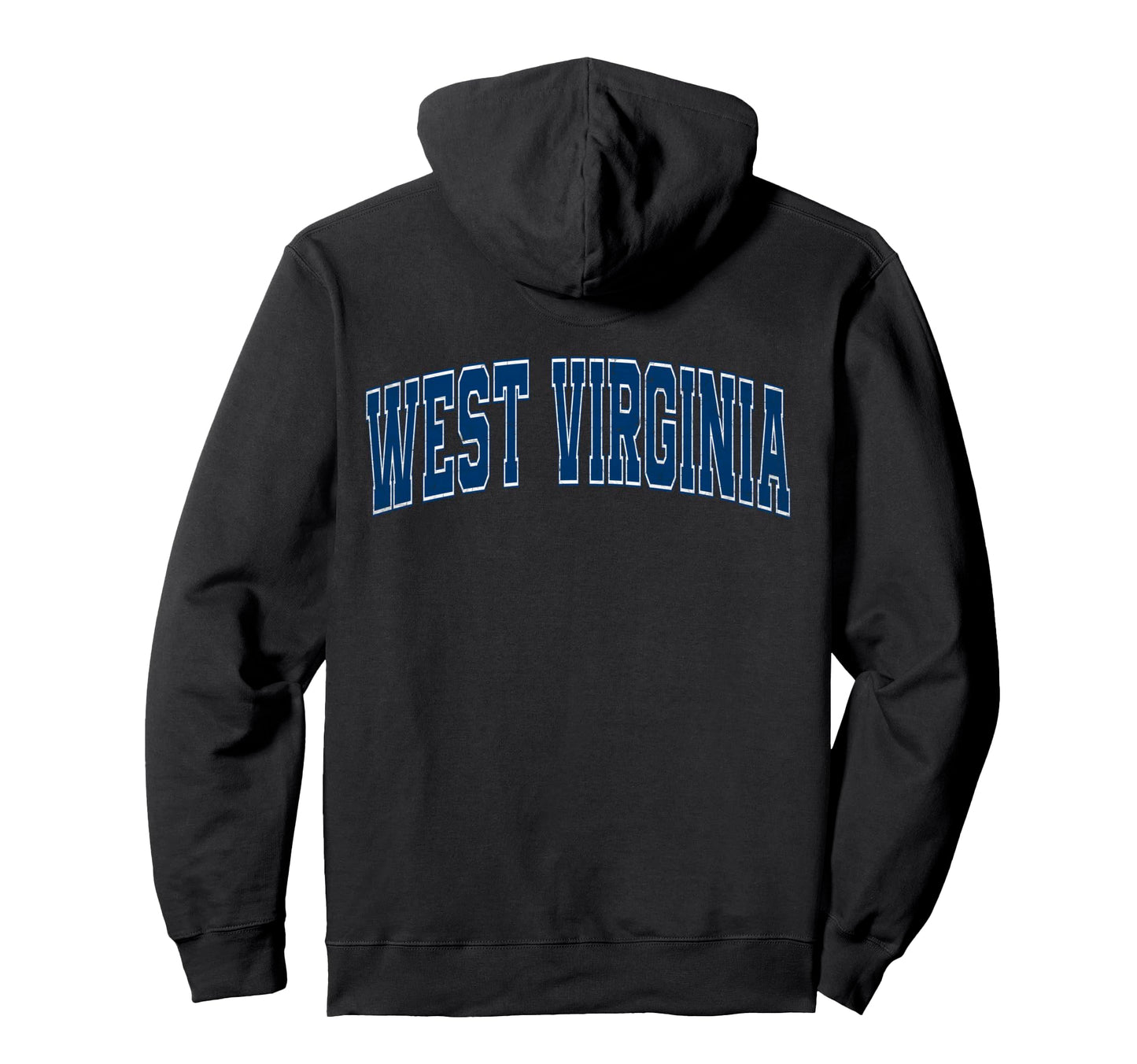 West Virginia Blue Text Hoodie - Minimalist Print for Adults - T-Shirt, Sweatshirt, Hoodie