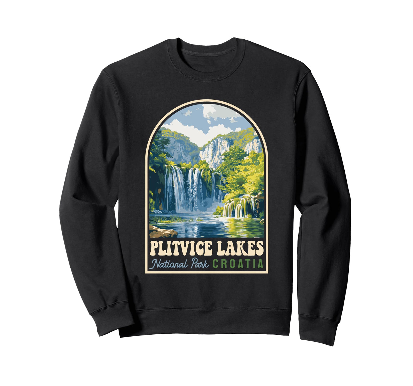 Plitvice Lakes National Park Sweatshirt - Minimalist Print Men Women - T-Shirt, Sweatshirt, Hoodie