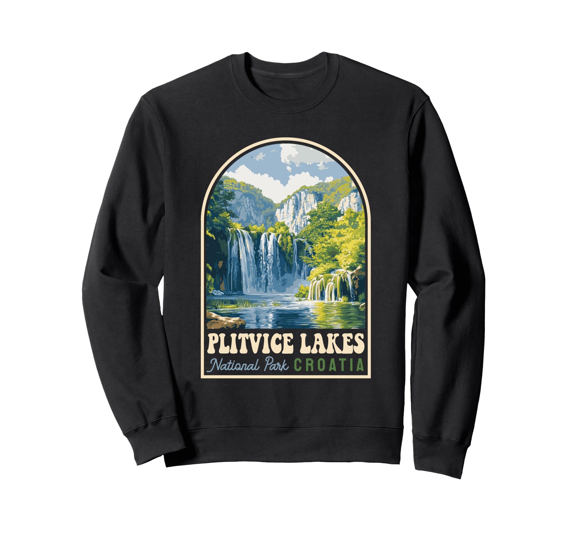 Plitvice Lakes National Park Sweatshirt - Minimalist Print Men Women - T-Shirt, Sweatshirt, Hoodie