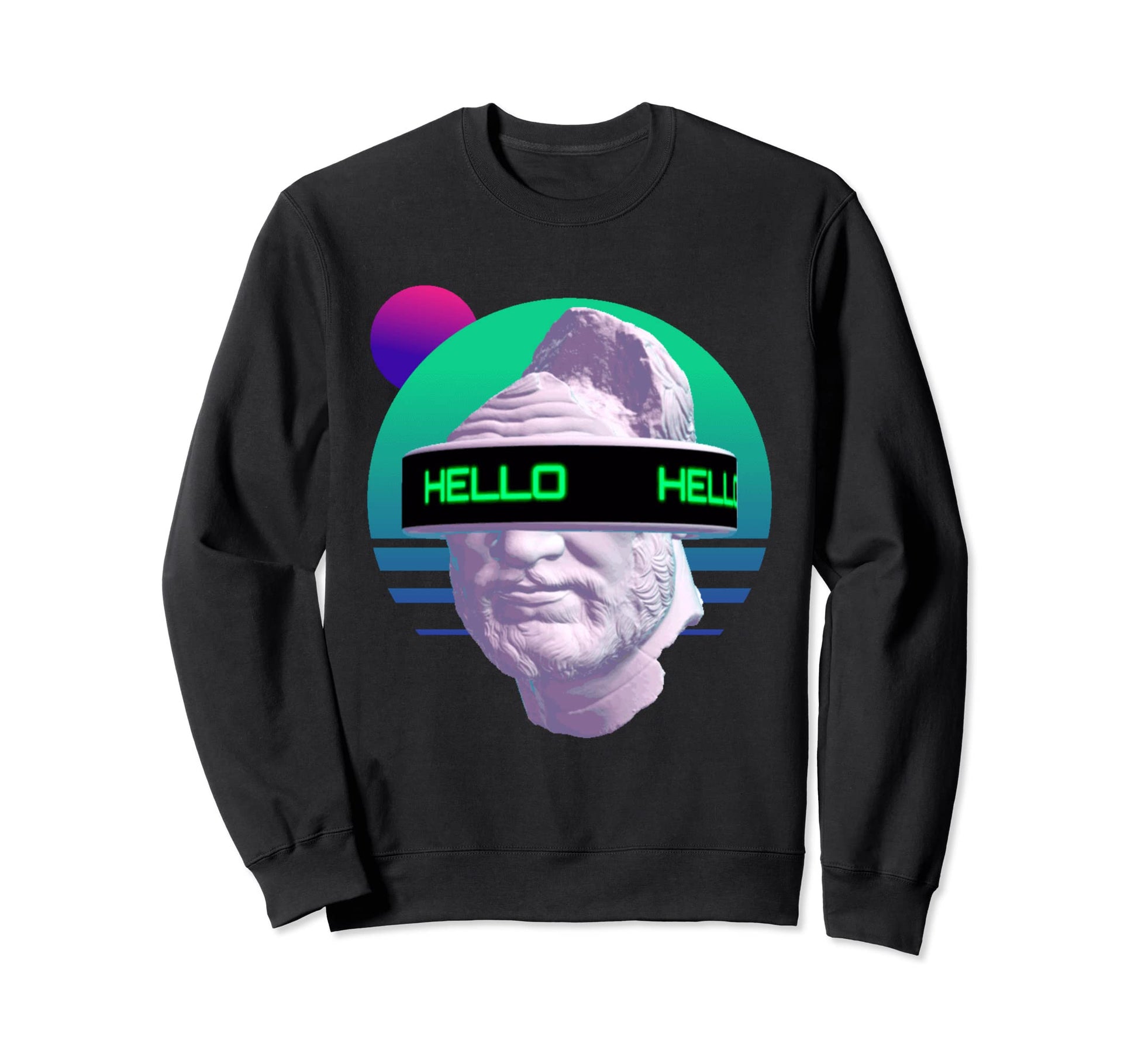 Greek Statue Vaporwave Retrowave Sweatshirt - Fun Novelty Design Men Women - T-Shirt, Sweatshirt, Hoodie