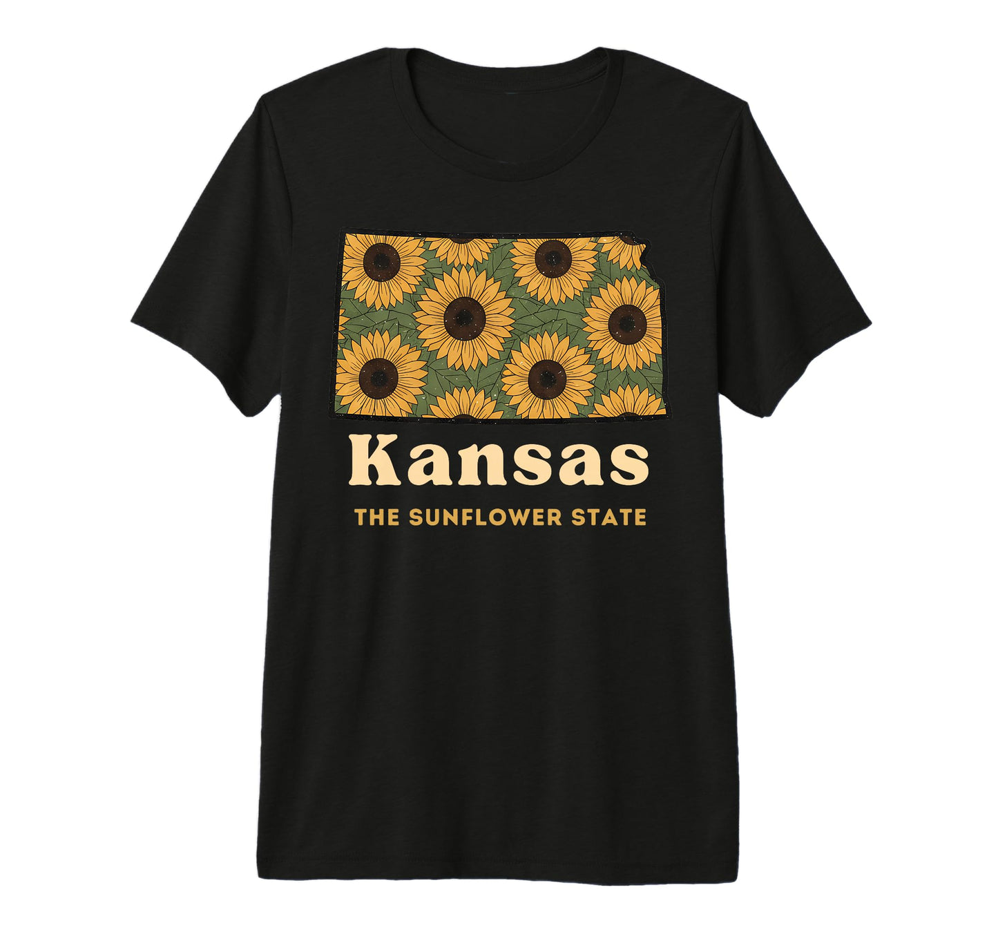 Kansas Sunflower State Floral Pride Tri T-Shirt - Trendy Graphic Men Women - T-Shirt, Sweatshirt, Hoodie