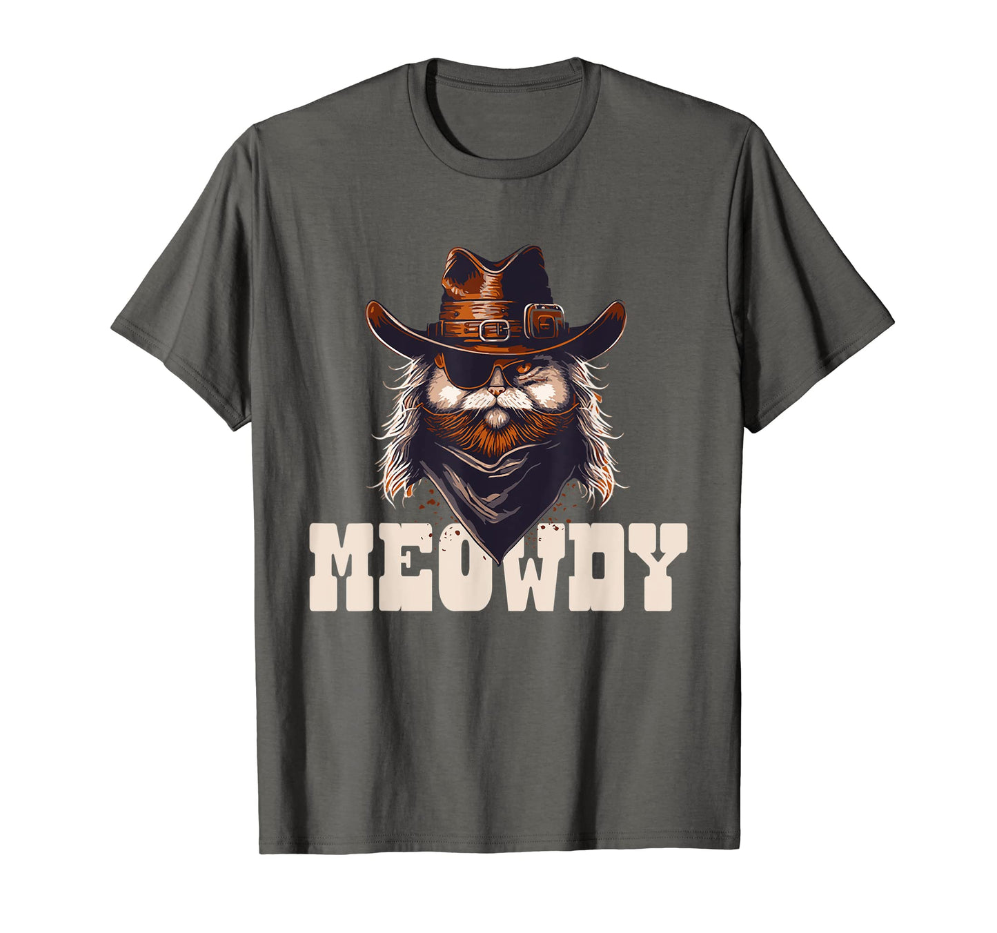Meowdy Outlaw Funny Gunslinger Cat T-Shirt - Minimalist Print Unisex - T-Shirt, Sweatshirt, Hoodie
