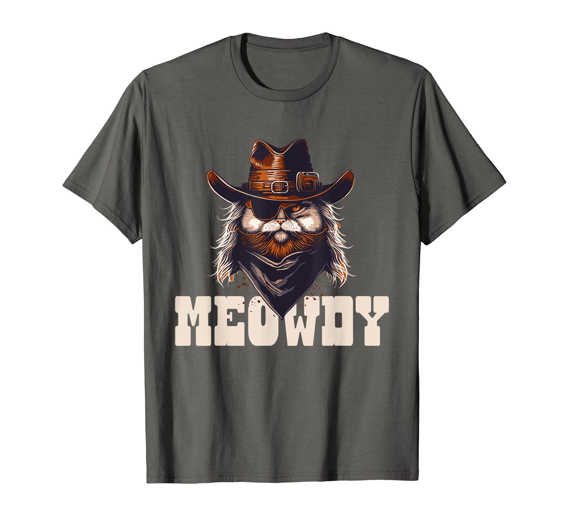 Meowdy Outlaw Funny Gunslinger Cat T-Shirt - Minimalist Print Unisex - T-Shirt, Sweatshirt, Hoodie