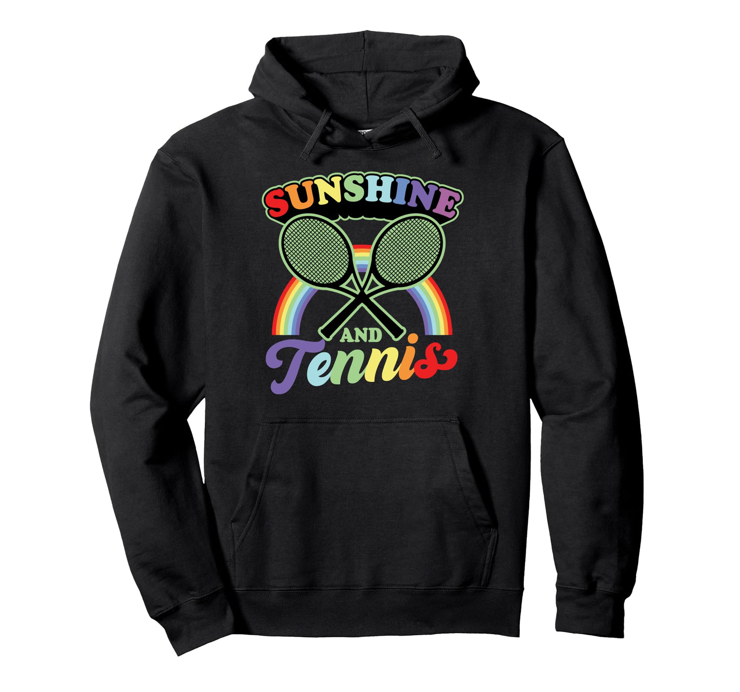 Sunshine And Tennis Racket Rainbow Pride Hoodie - Unique Graphic Unisex - T-Shirt, Sweatshirt, Hoodie